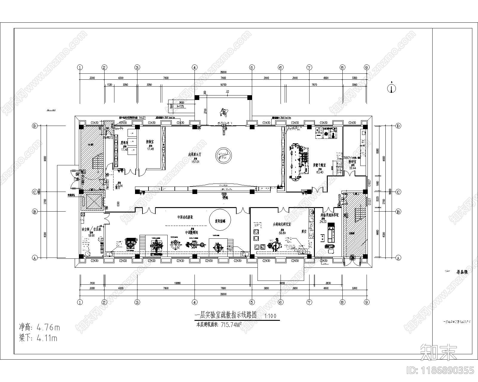 现代其他工装空间cad施工图下载【ID:1186890355】