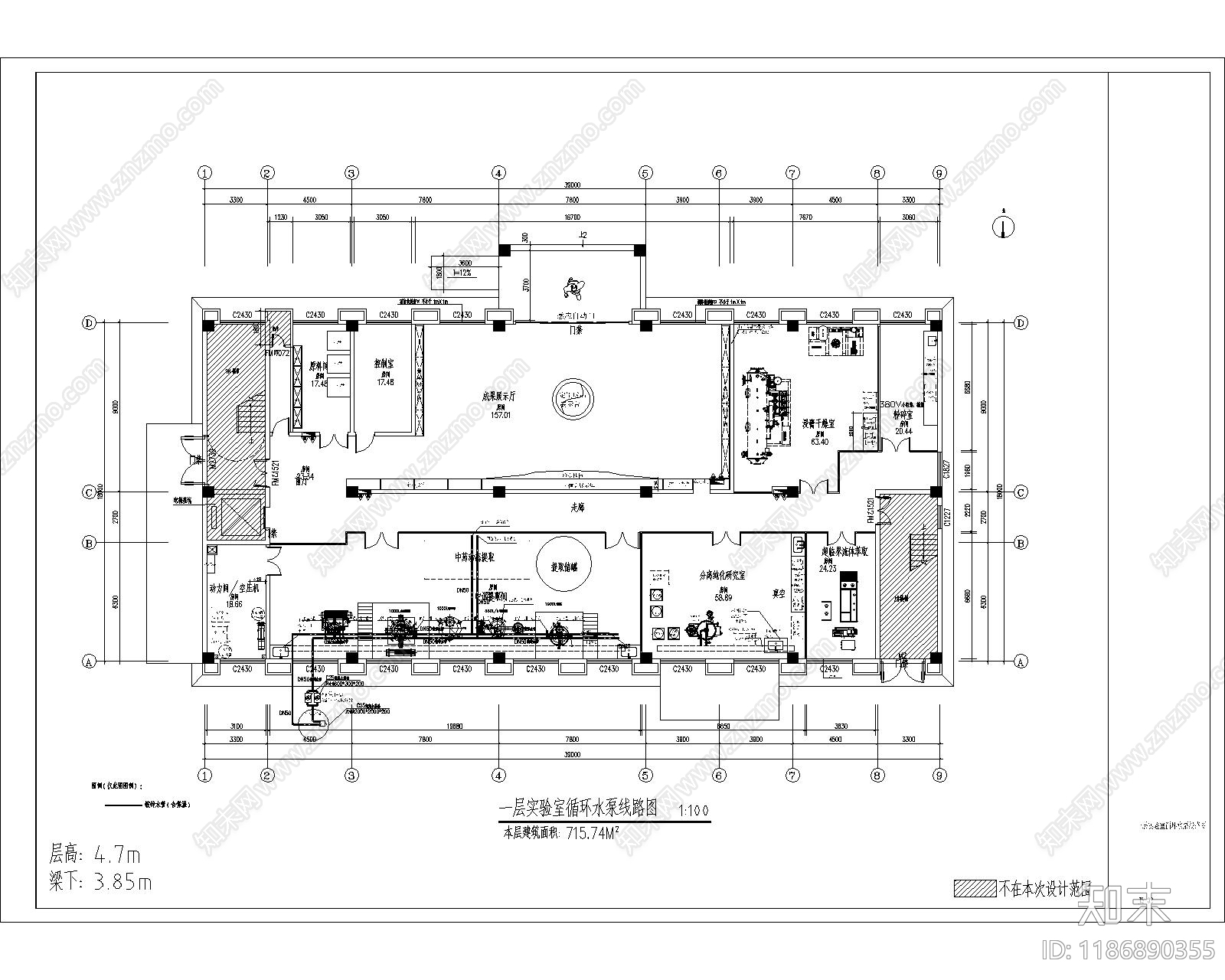 现代其他工装空间cad施工图下载【ID:1186890355】