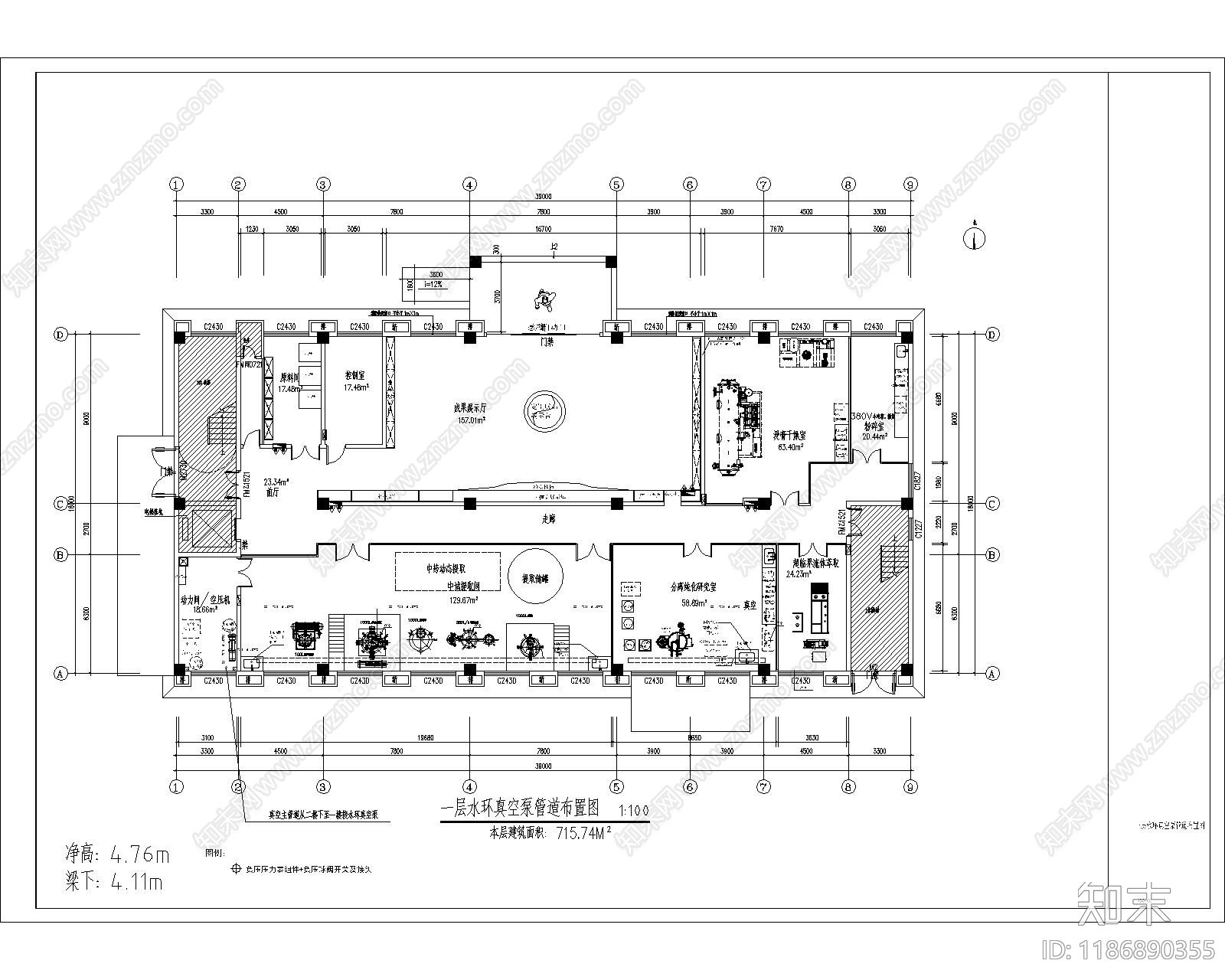 现代其他工装空间cad施工图下载【ID:1186890355】