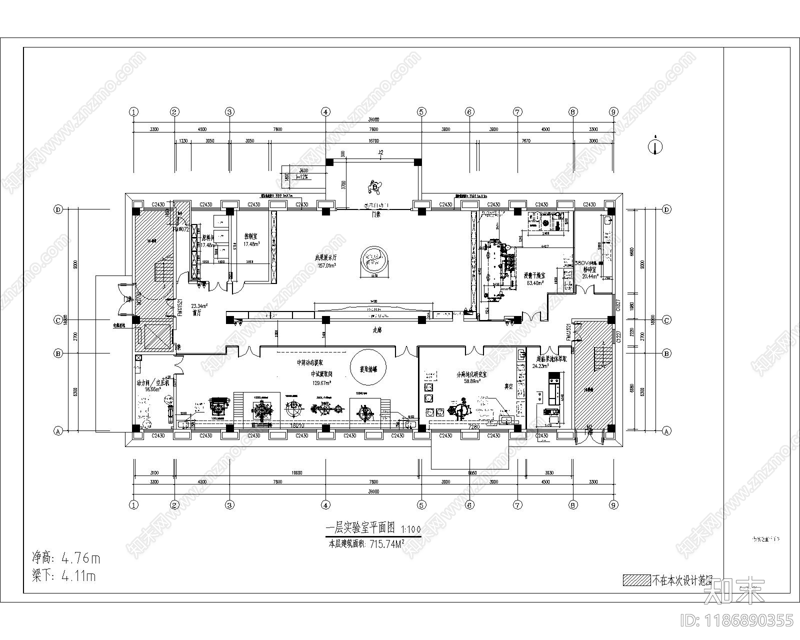 现代其他工装空间cad施工图下载【ID:1186890355】