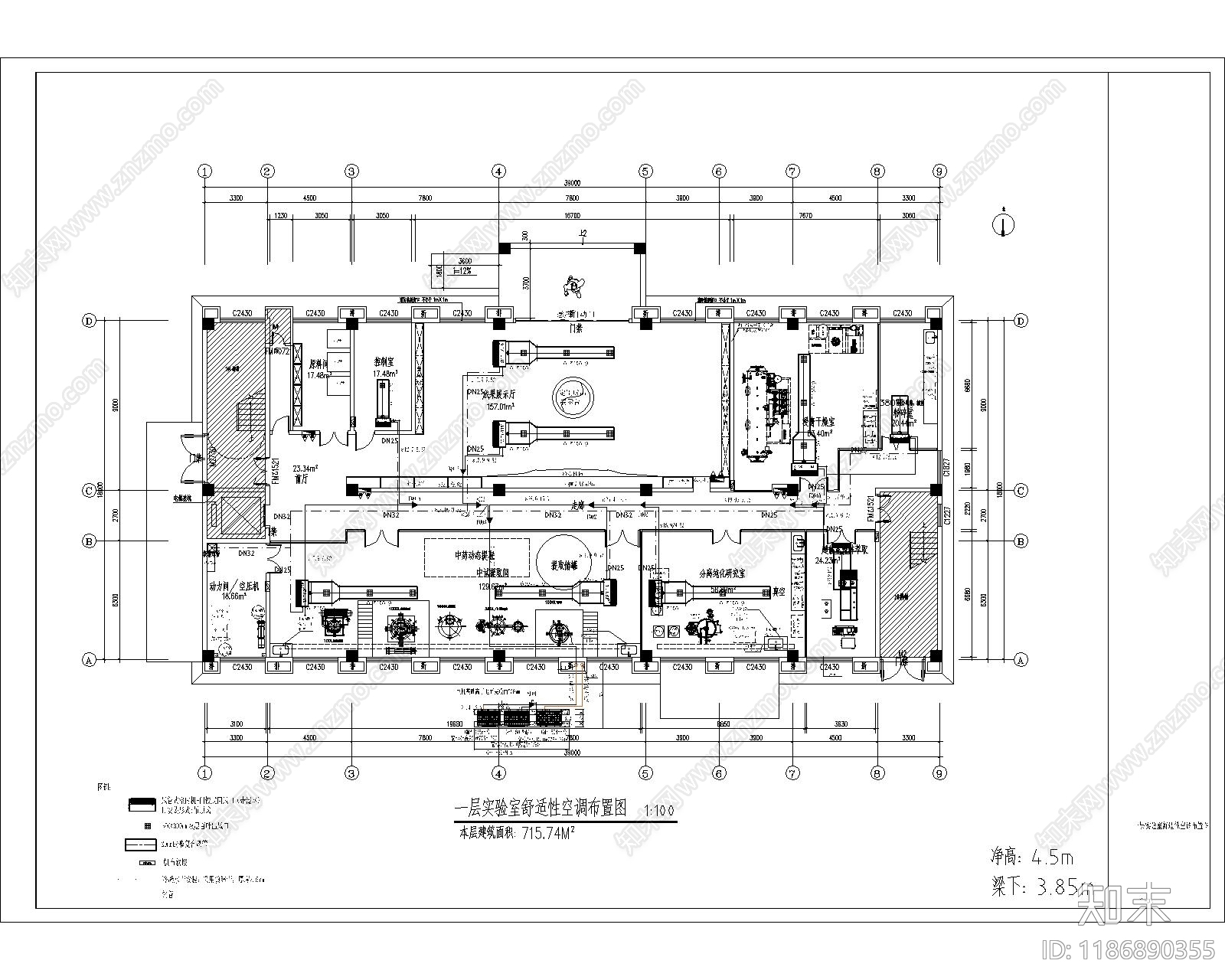 现代其他工装空间cad施工图下载【ID:1186890355】