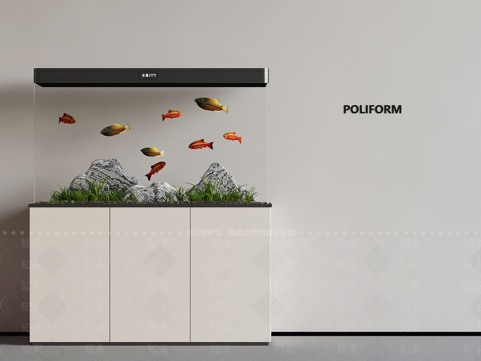 现代鱼缸3D模型下载【ID:1186891094】