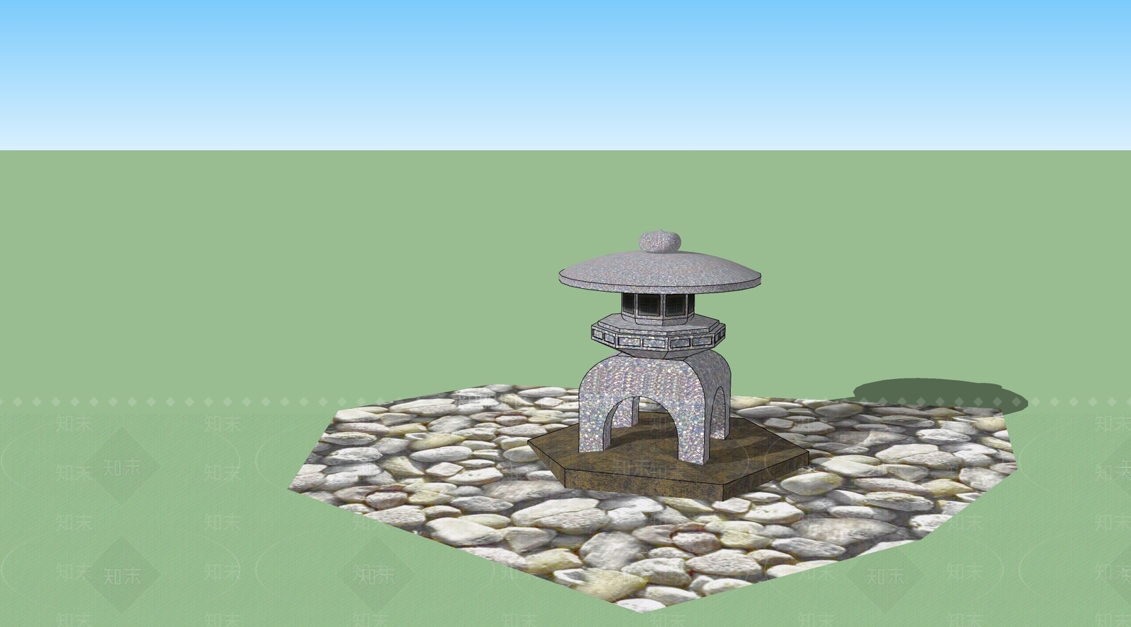 日式别墅庭院SU模型下载【ID:1186893053】