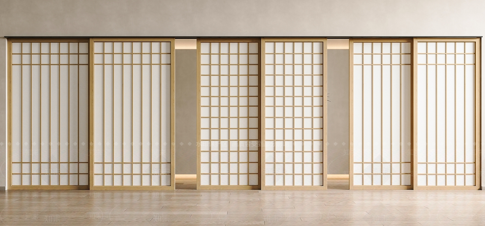 日式推拉门3D模型下载【ID:1186895016】