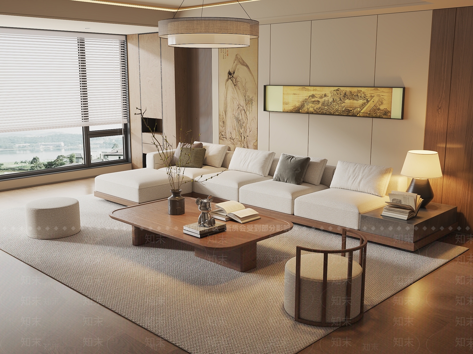 新中式中式家居客厅3D模型下载【ID:1186897873】