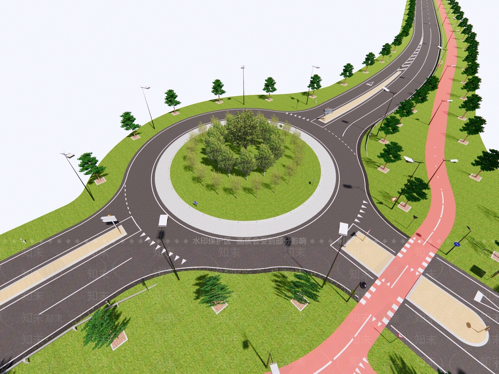 现代新中式鸟瞰规划3D模型下载【ID:1186900165】