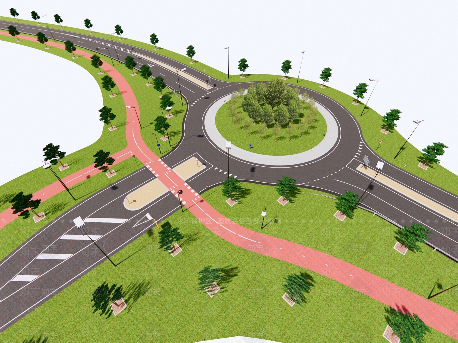 现代新中式鸟瞰规划3D模型下载【ID:1186900165】