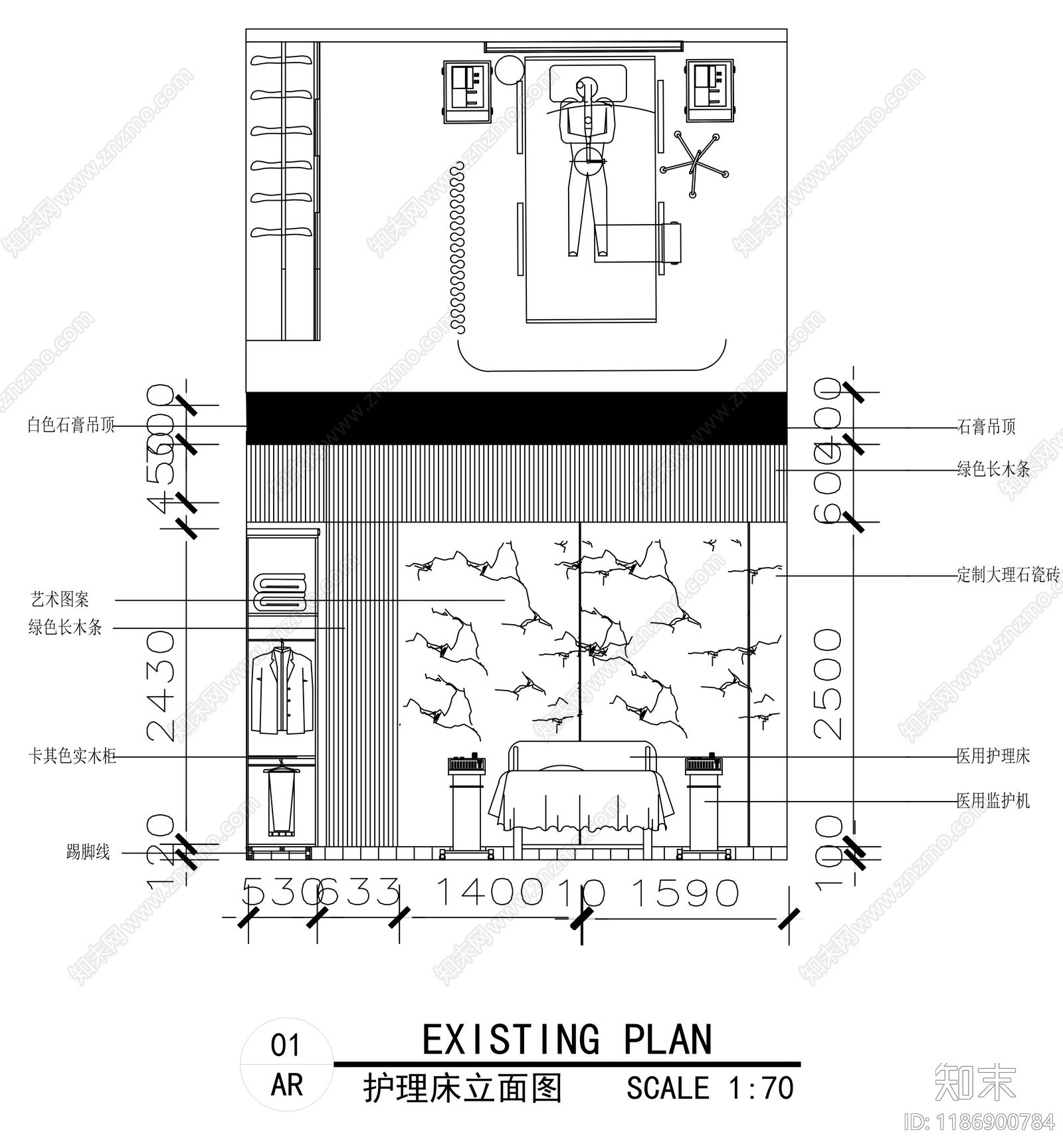 现代床cad施工图下载【ID:1186900784】