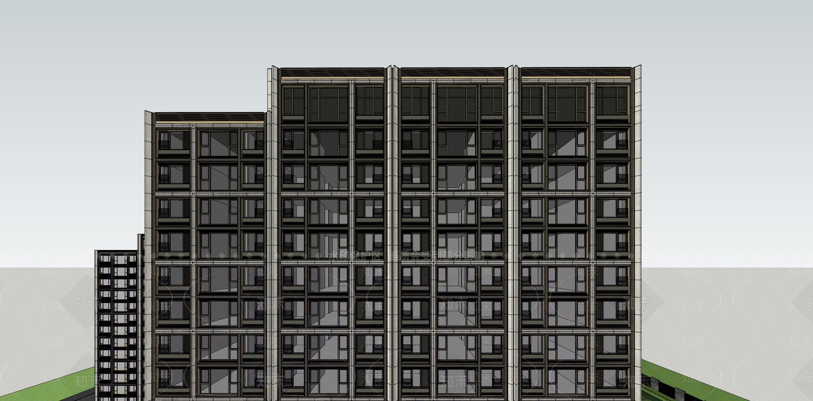 现代轻奢小区建筑SU模型下载【ID:1186901160】