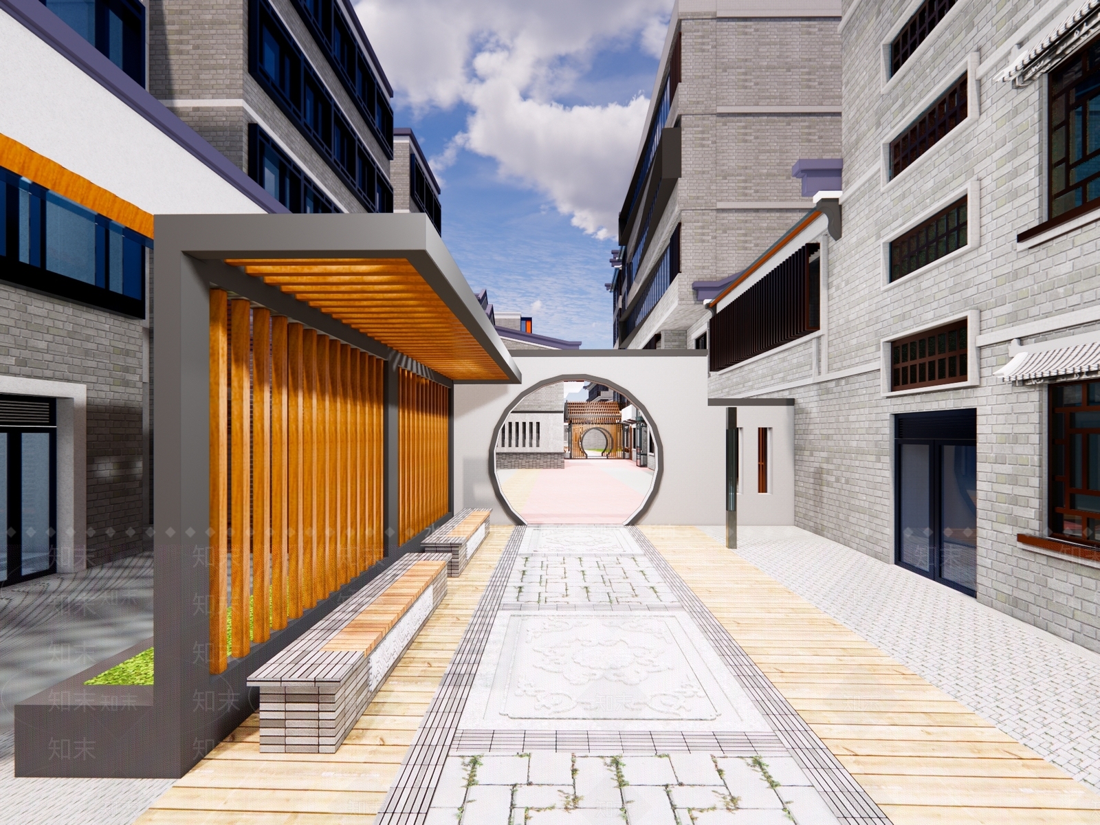 新中式中式古建筑SU模型下载【ID:1186903365】