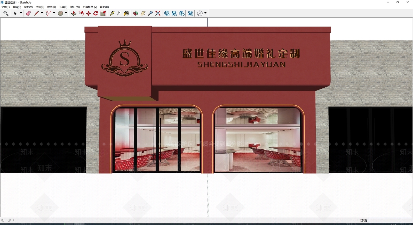 现代门头SU模型下载【ID:1186903458】