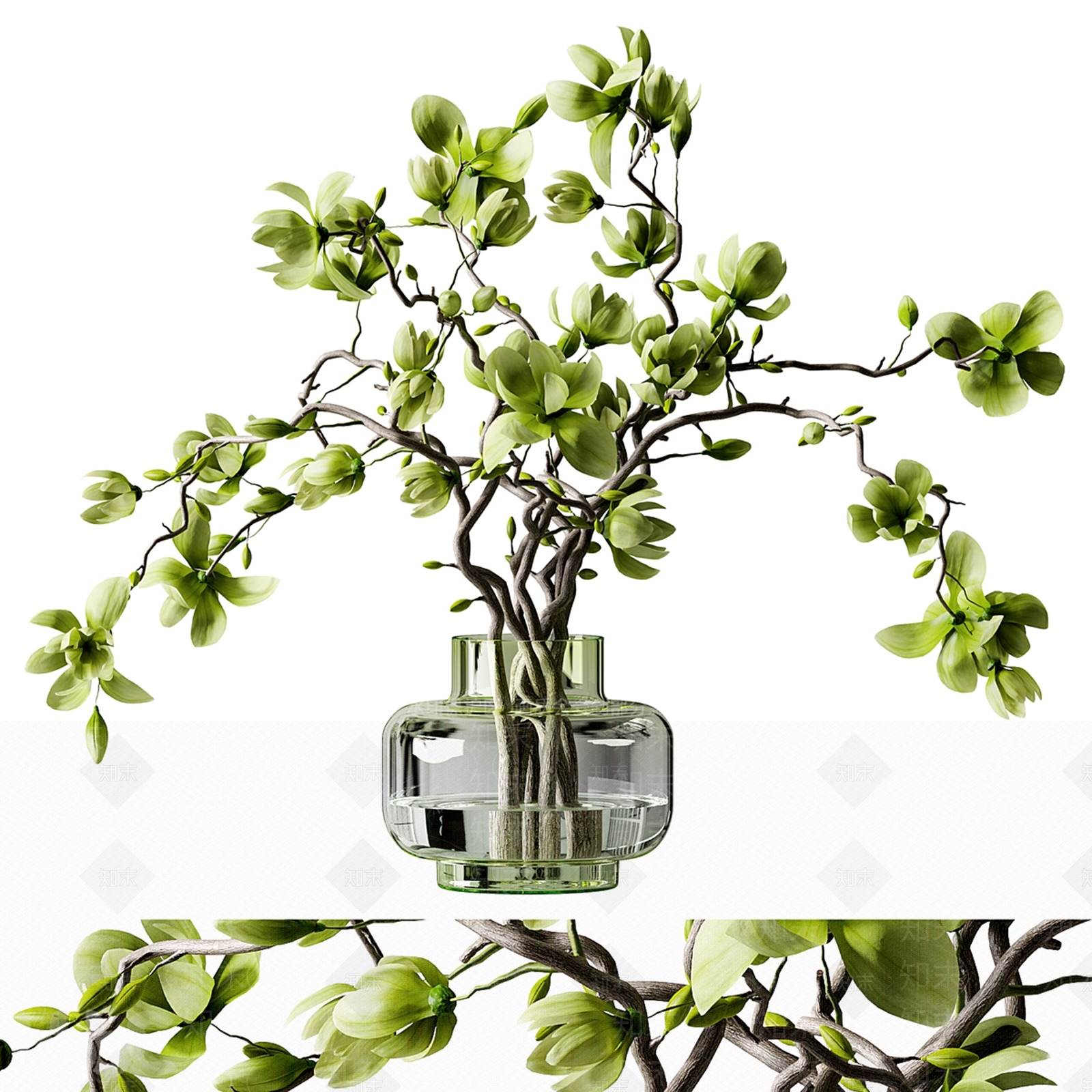 现代奶油花盆3D模型下载【ID:1186904407】