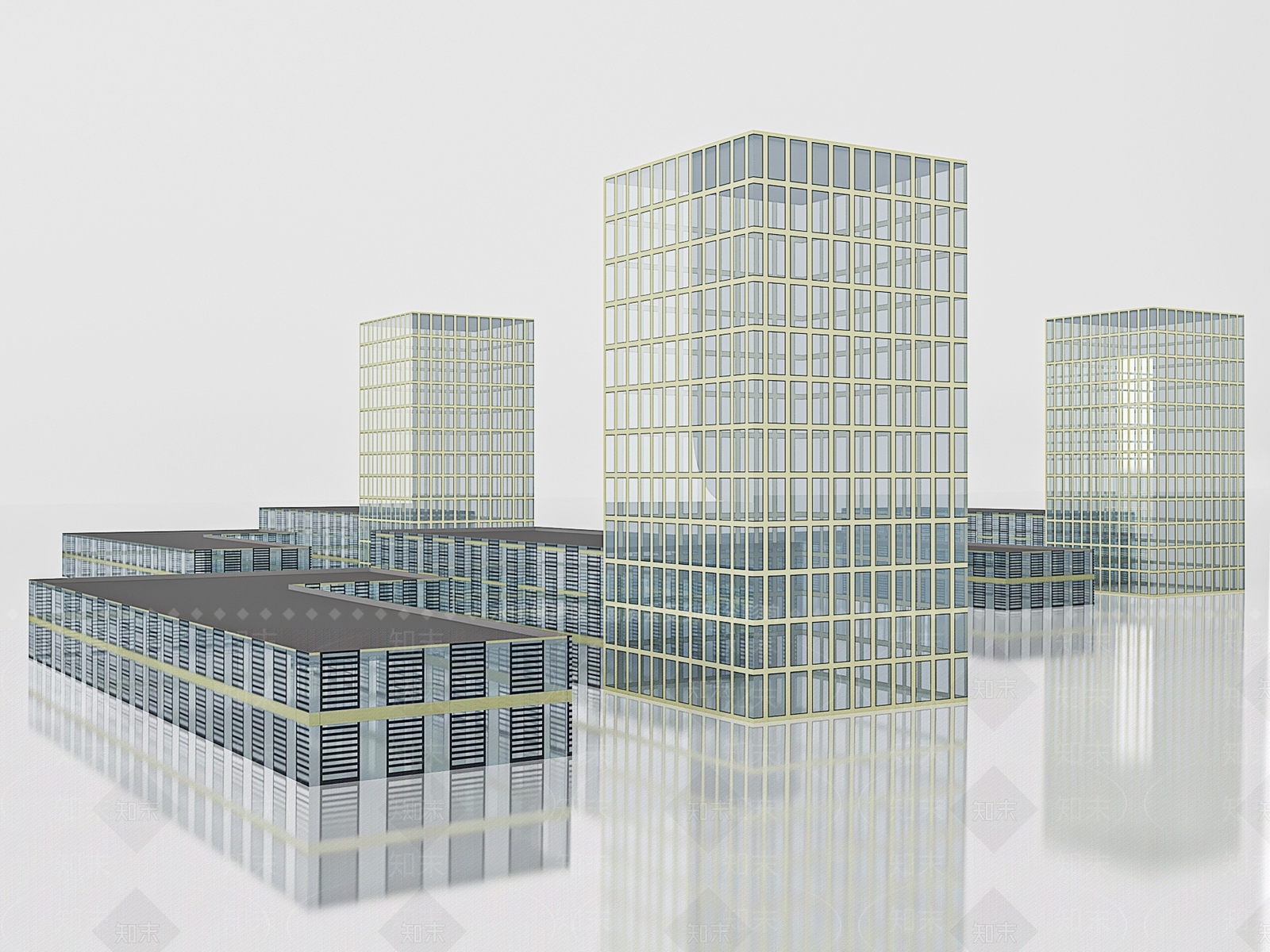 现代办公楼3D模型下载【ID:1186918201】