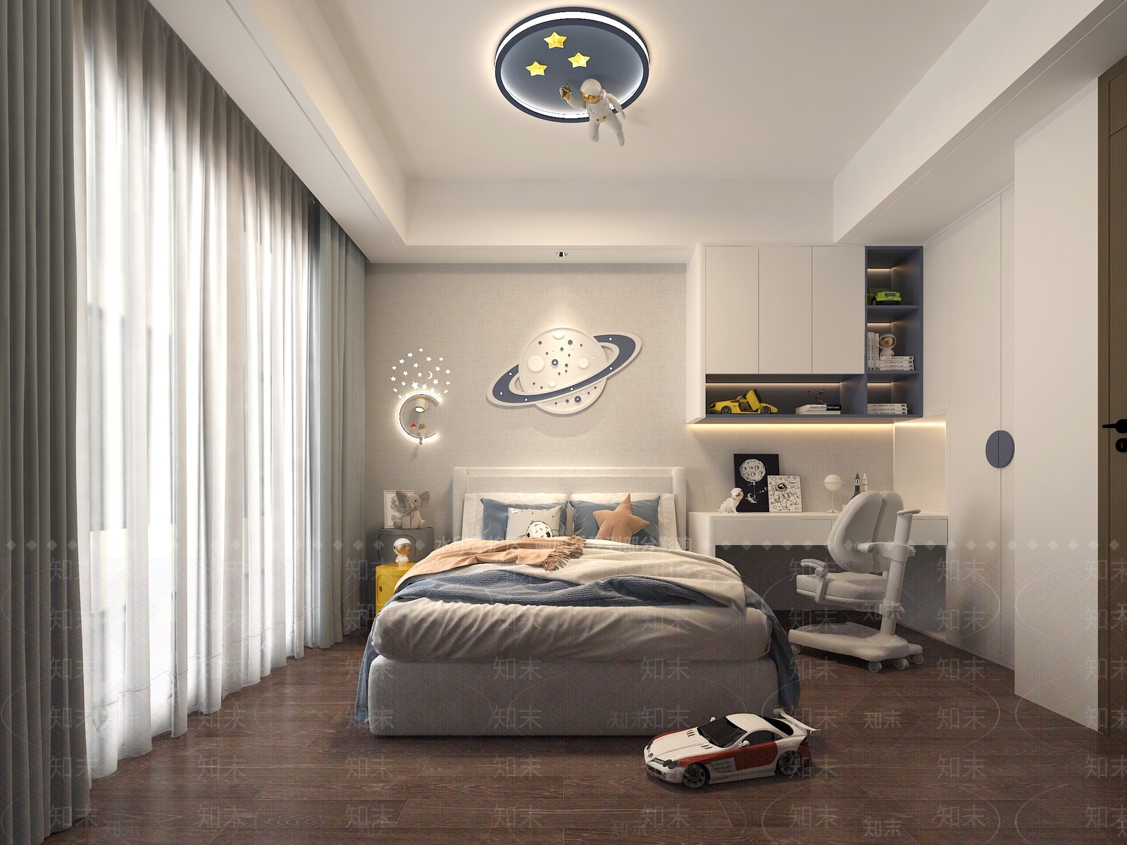 现代男孩房3D模型下载【ID:1186920097】