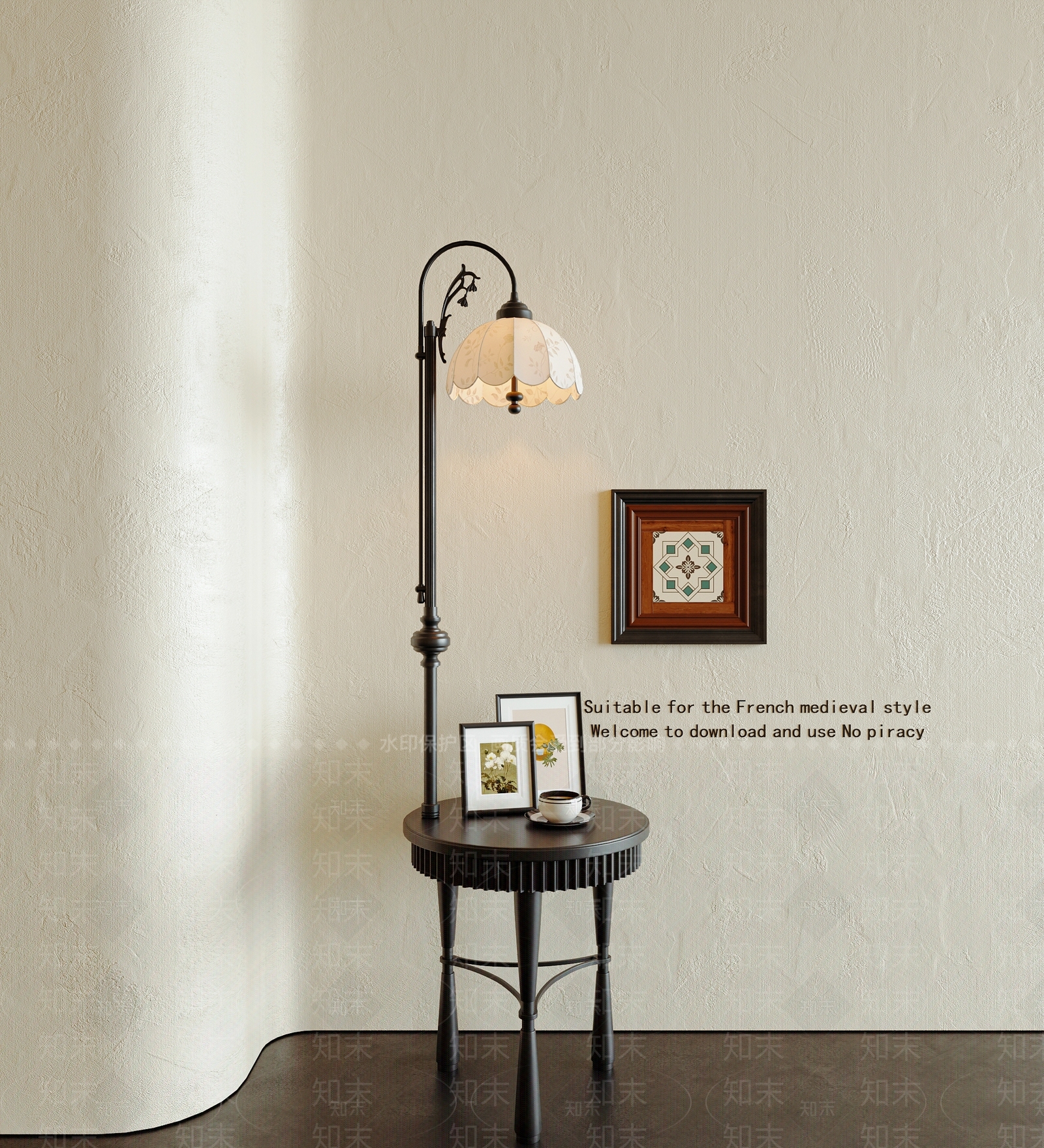法式落地灯SU模型下载【ID:1186920796】