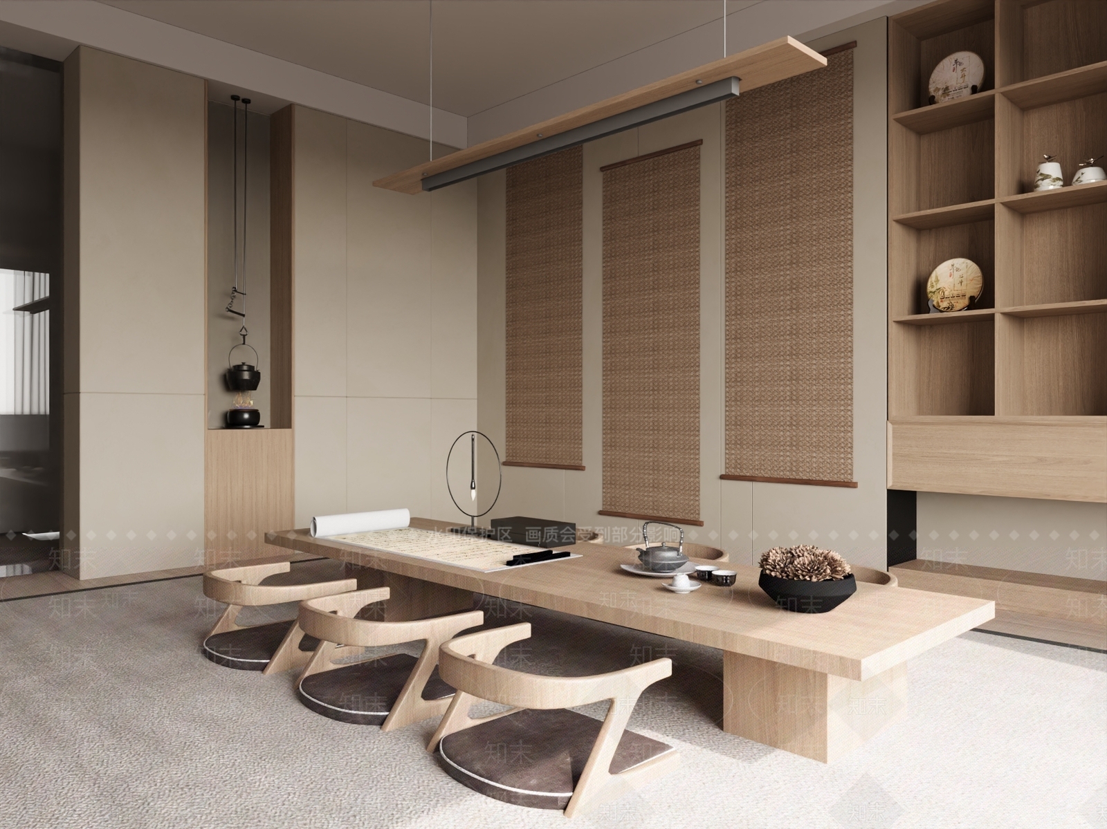 新中式茶室SU模型下载【ID:1186921049】