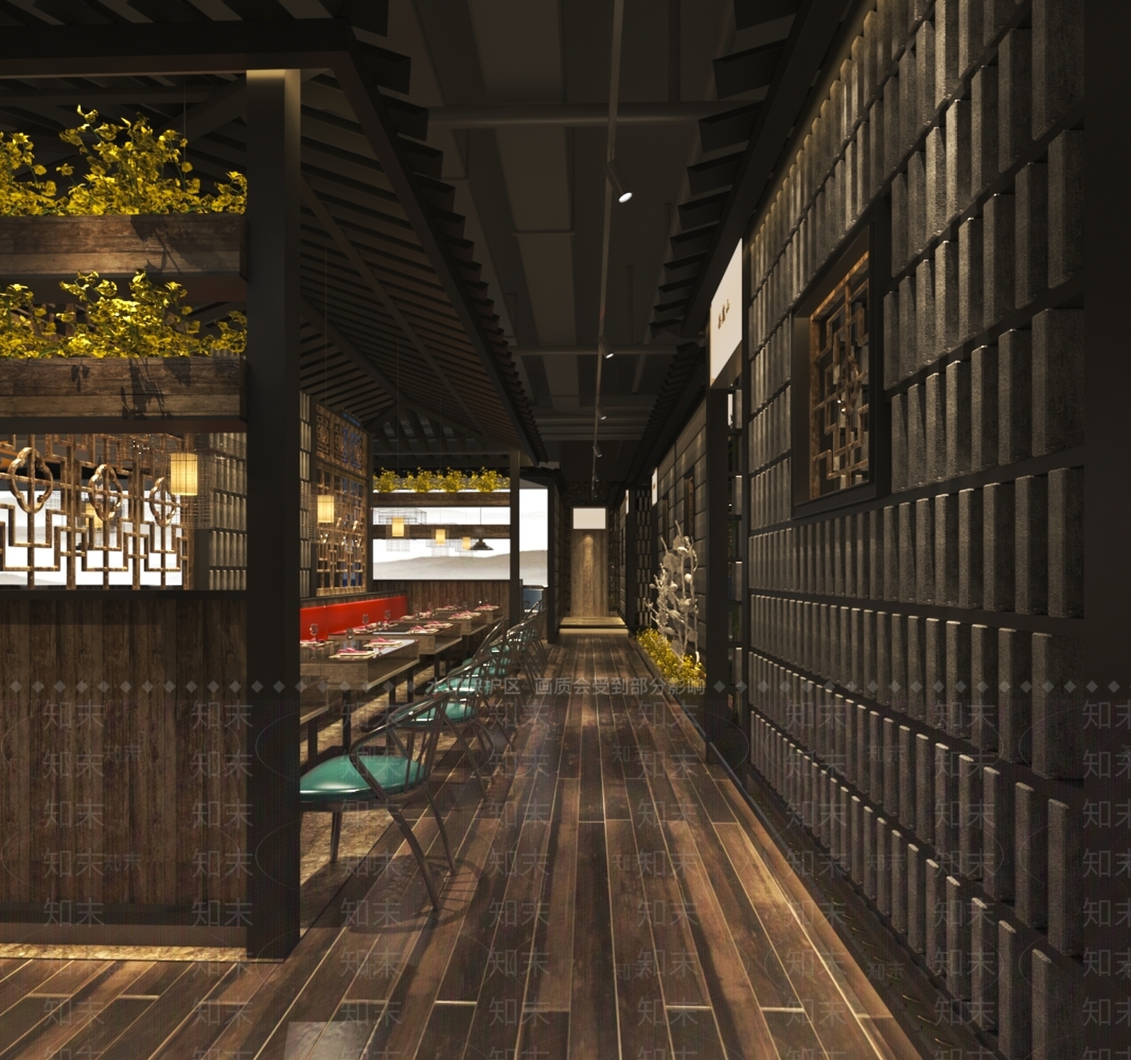中式新中式中餐厅3D模型下载【ID:1186925516】