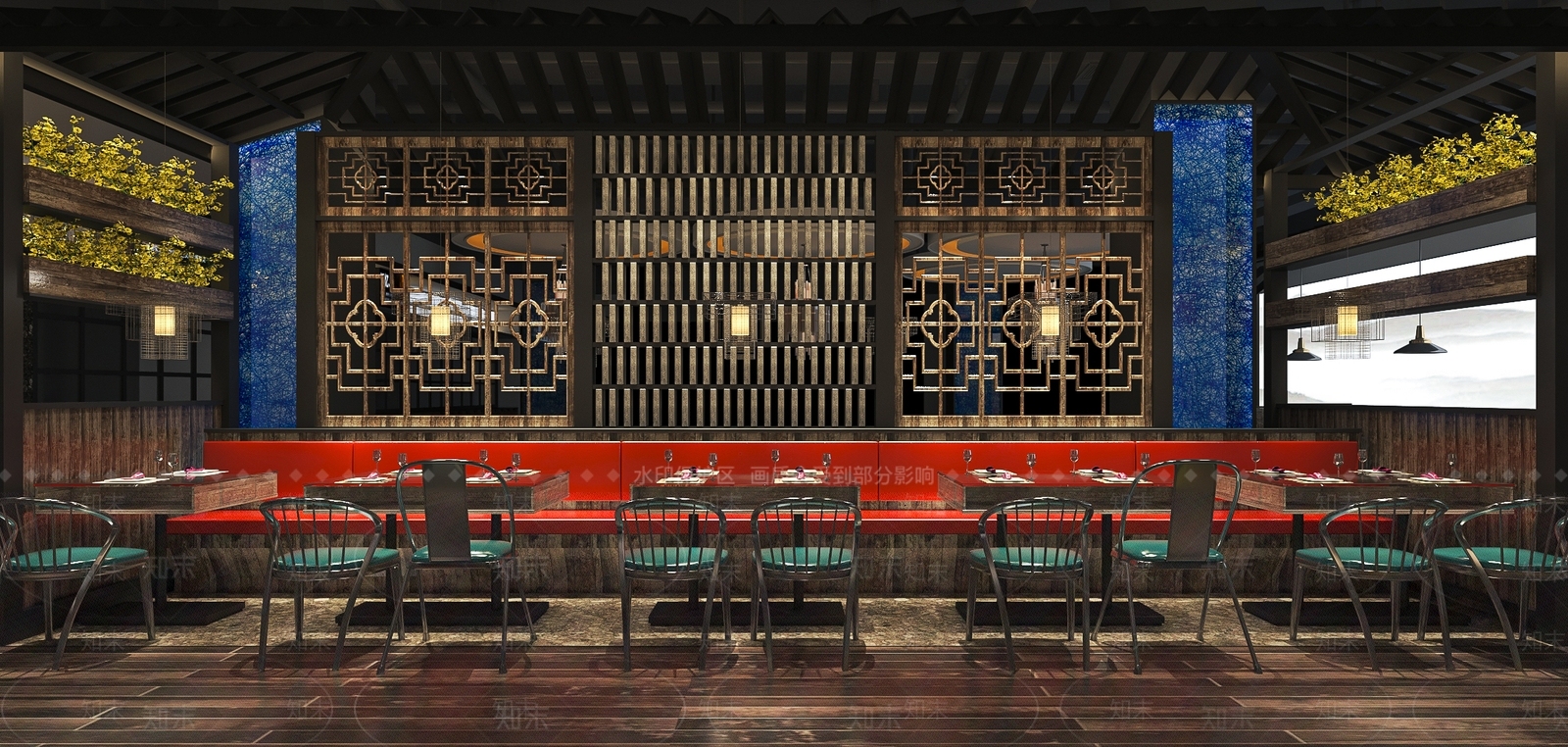 中式新中式中餐厅3D模型下载【ID:1186925516】