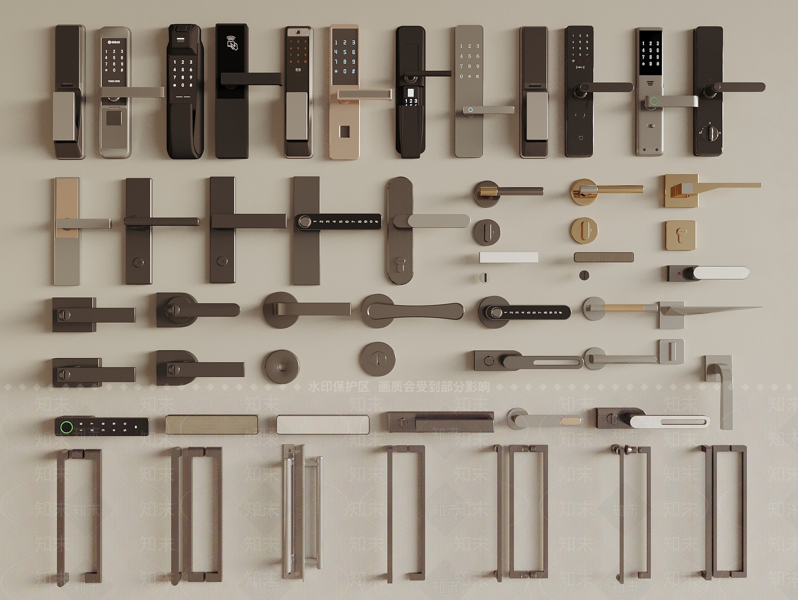 现代门把手SU模型下载【ID:1186933475】