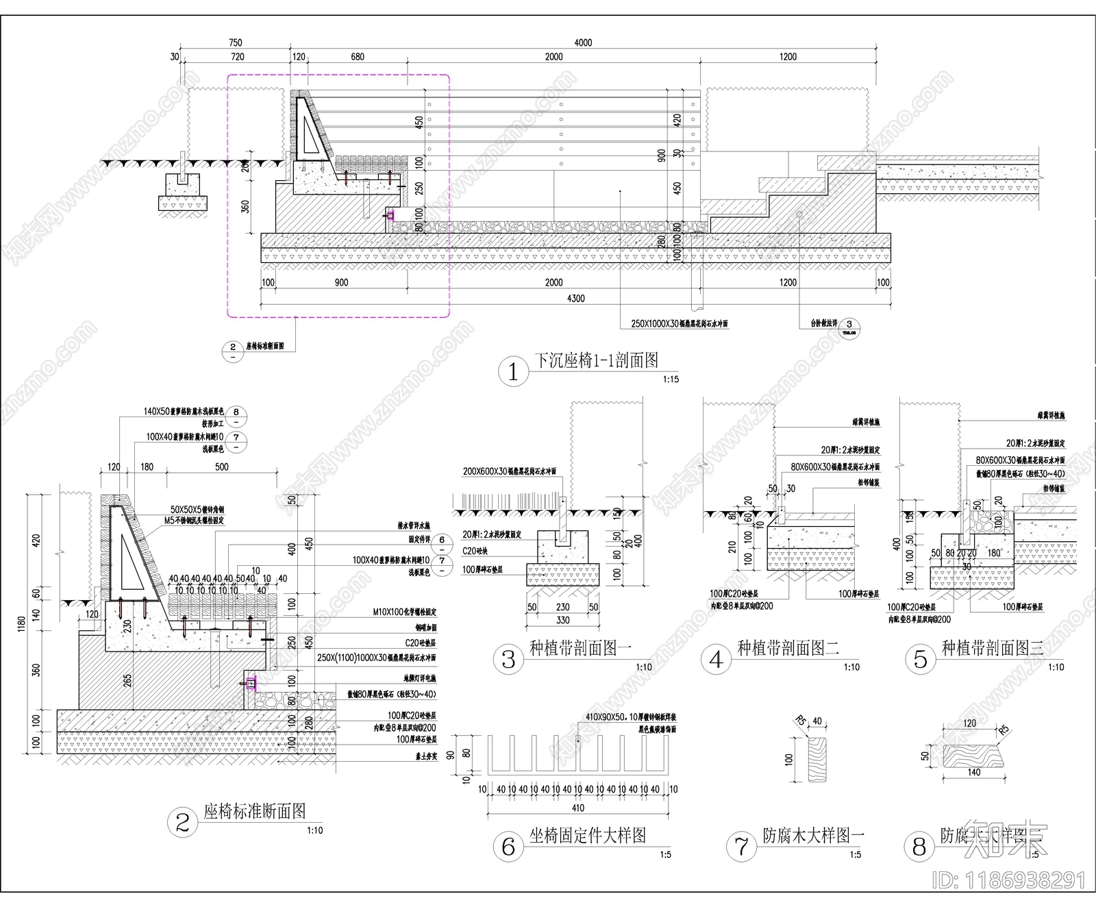 现代庭院cad施工图下载【ID:1186938291】