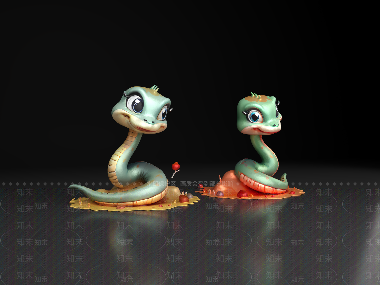 爬行类动物3D模型下载【ID:1186938916】