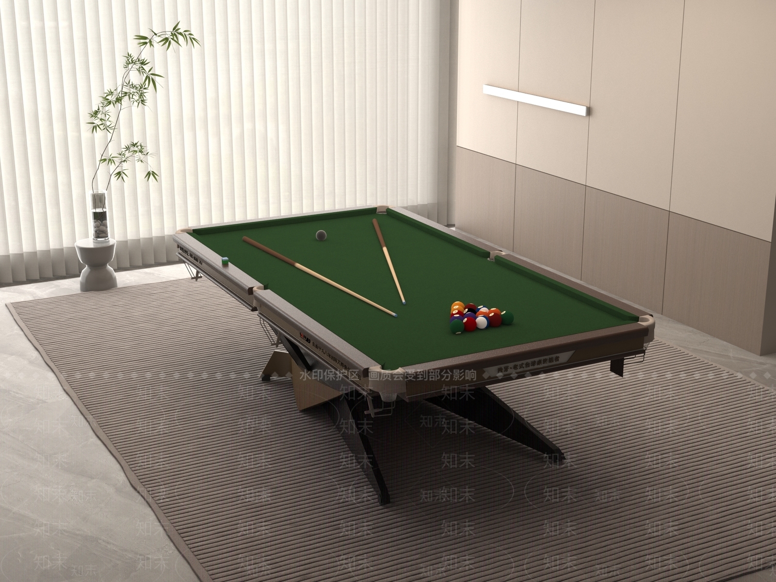 台球桌3D模型下载【ID:1186939614】