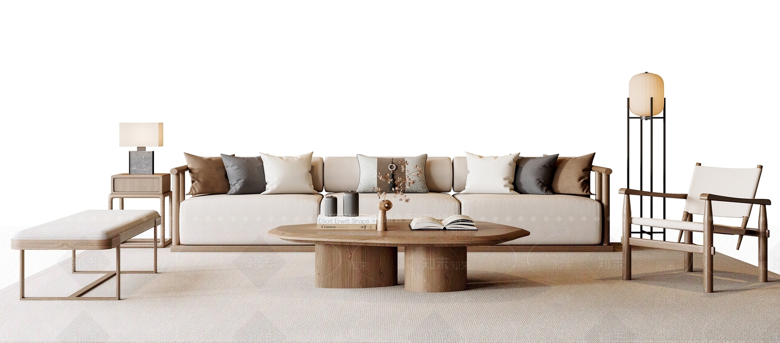 新中式中式沙发组合3D模型下载【ID:1186940077】