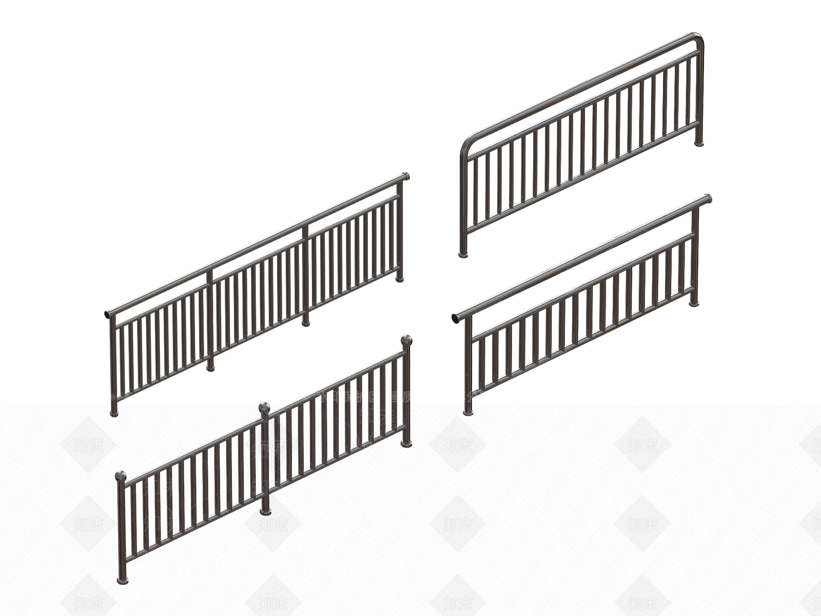 现代栏杆3D模型下载【ID:1186940146】