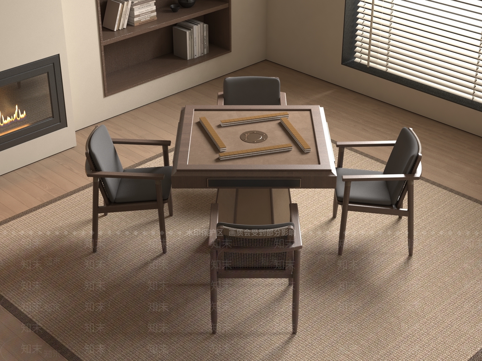 麻将桌3D模型下载【ID:1186940347】