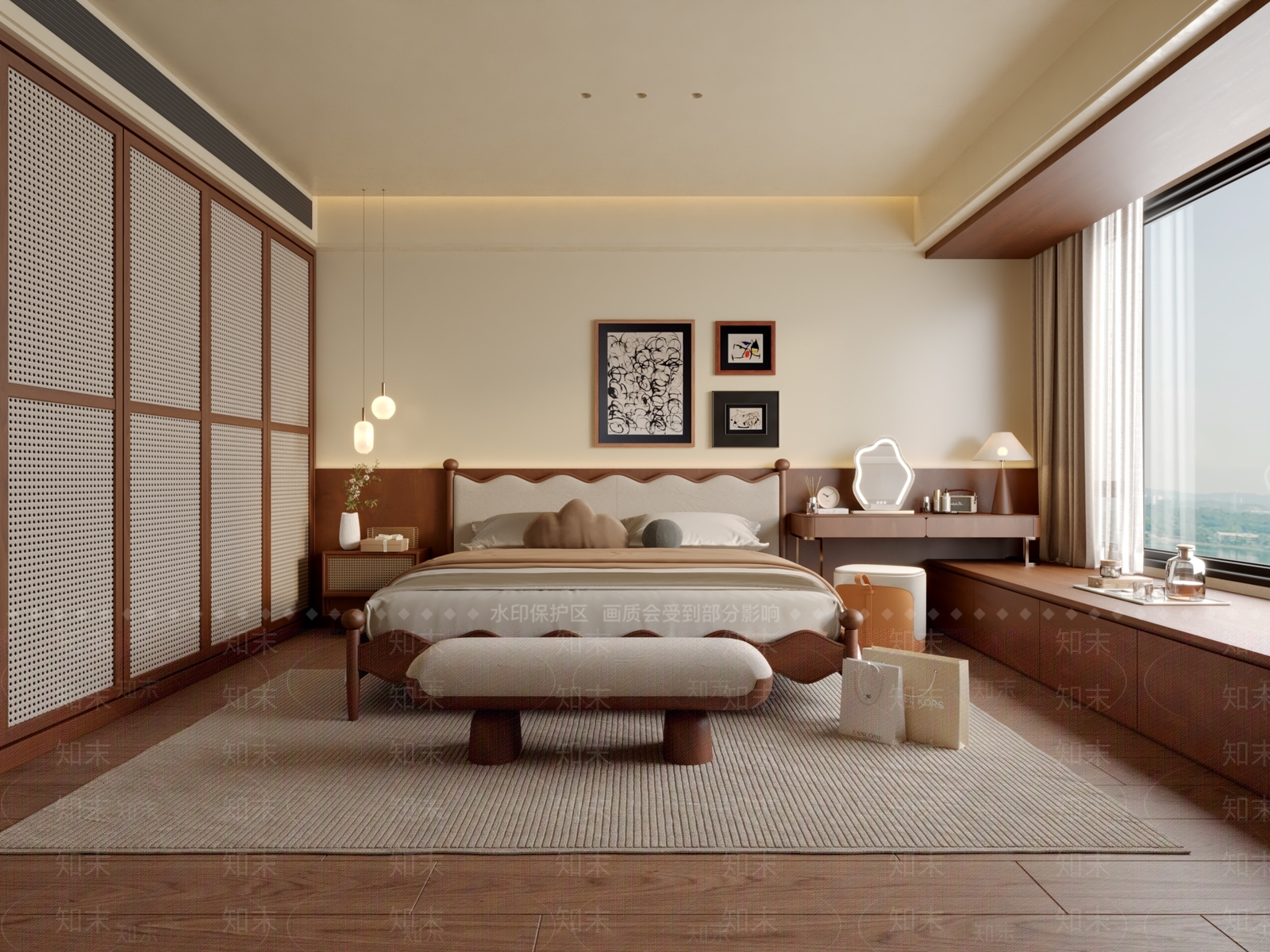 藤编推拉门衣柜衣柜3D模型下载【ID:1227539479】