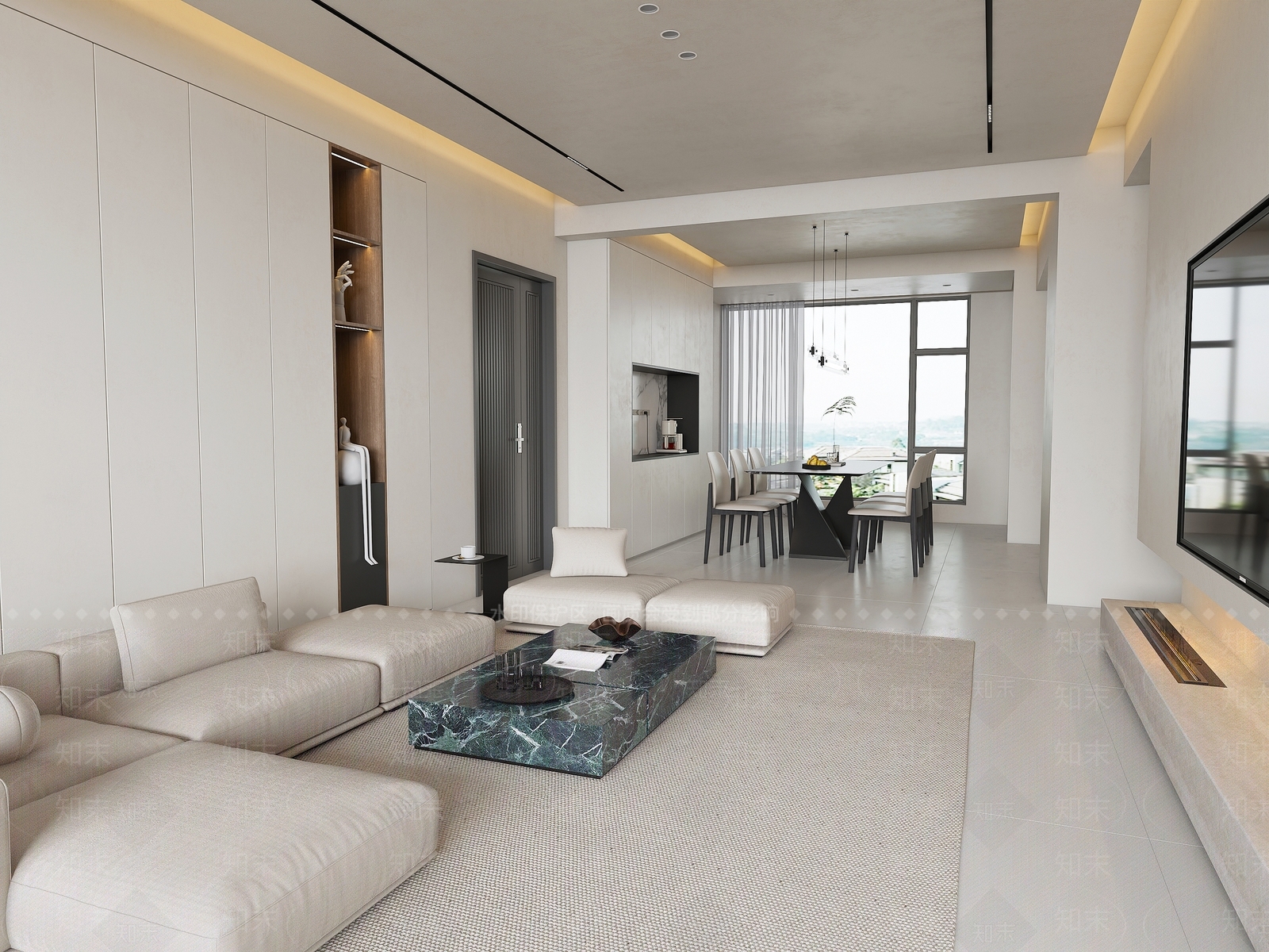 现代客餐厅3D模型下载【ID:1215036780】