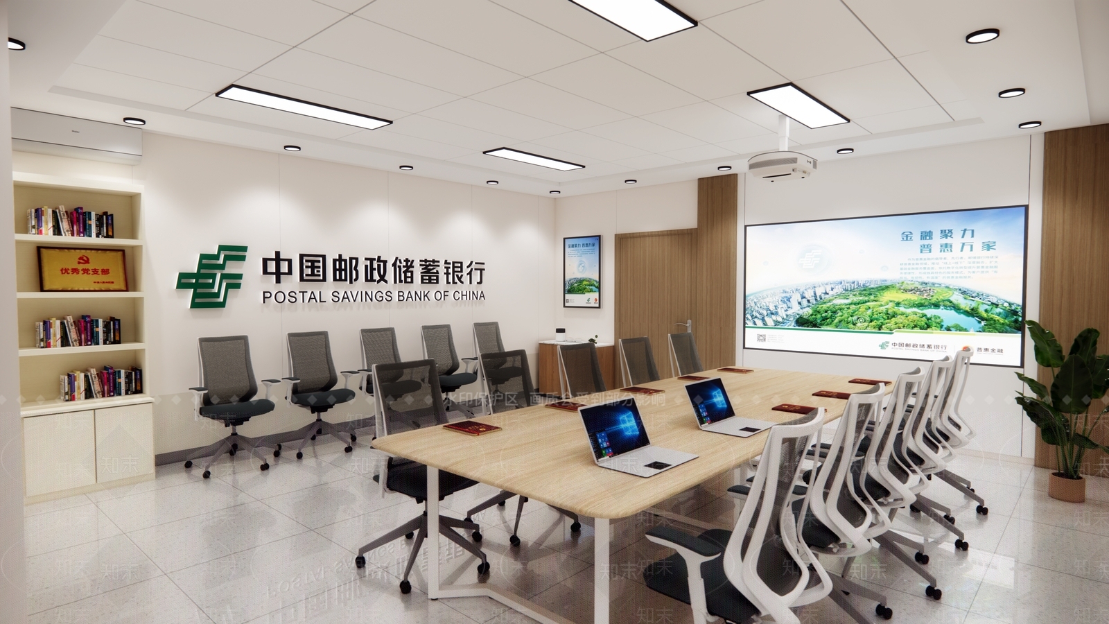 现代简约办公大堂SU模型下载【ID:1187164970】