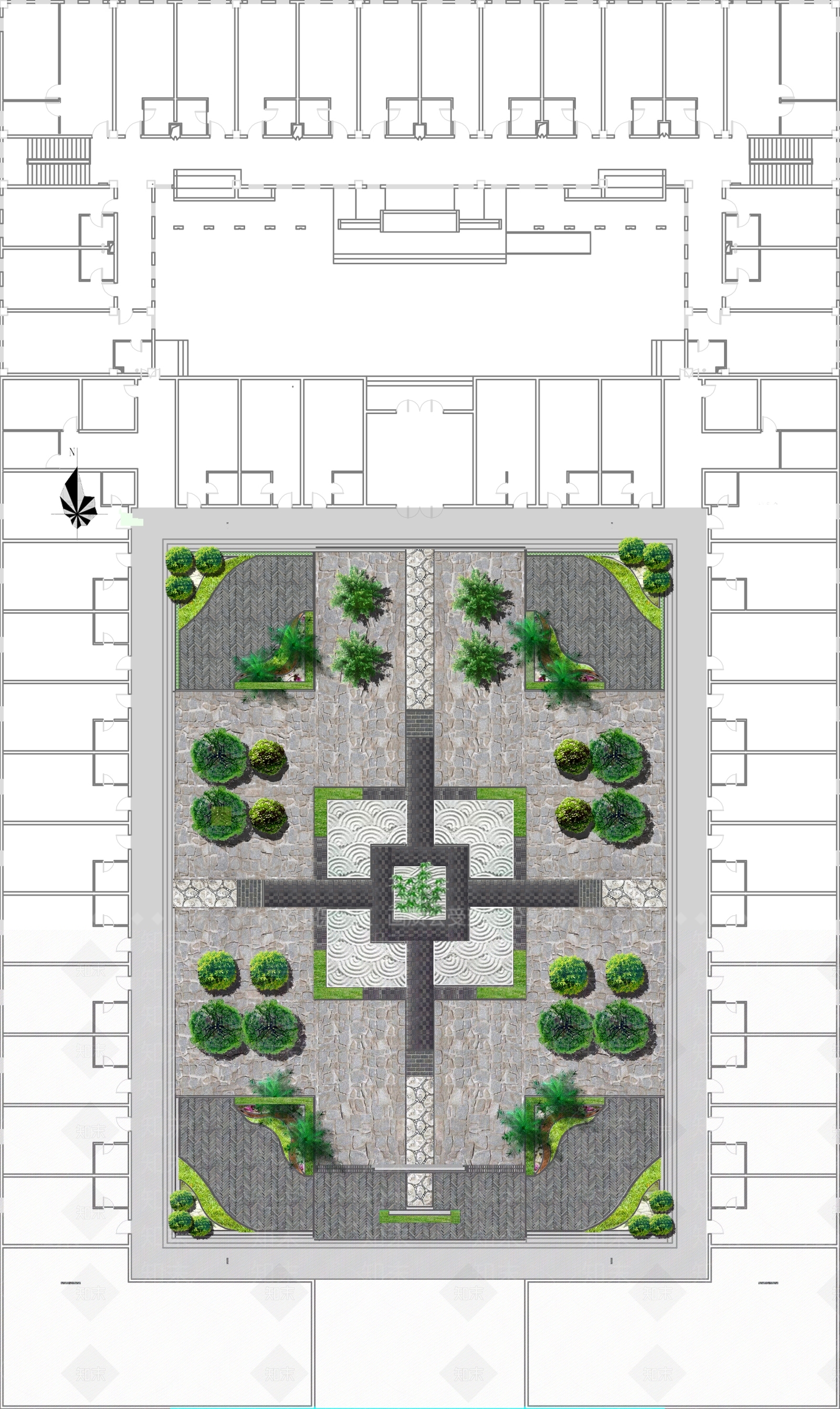 中式新中式乡村庭院SU模型下载【ID:1186949379】