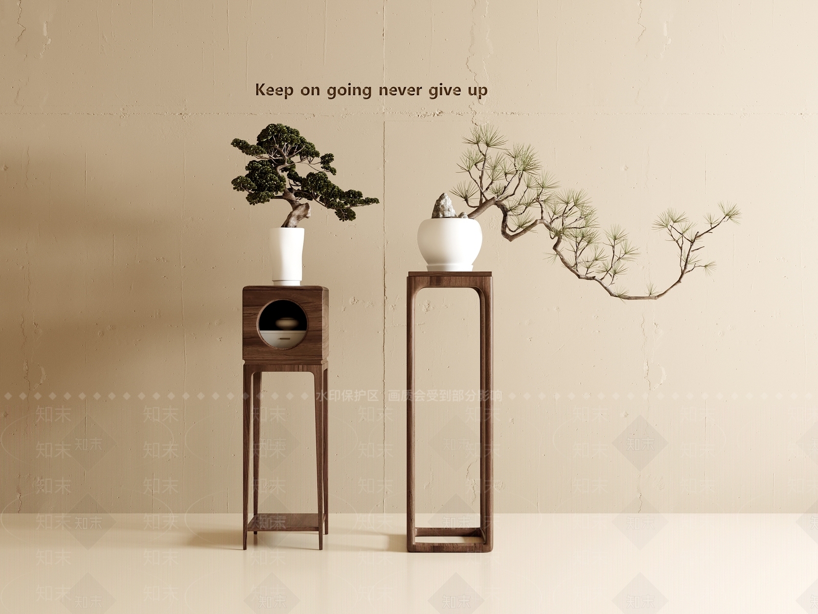 现代新中式花几SU模型下载【ID:1186950058】