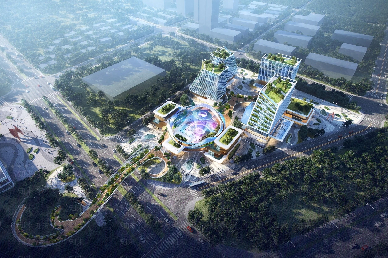 现代酒店建筑SU模型下载【ID:1186950308】
