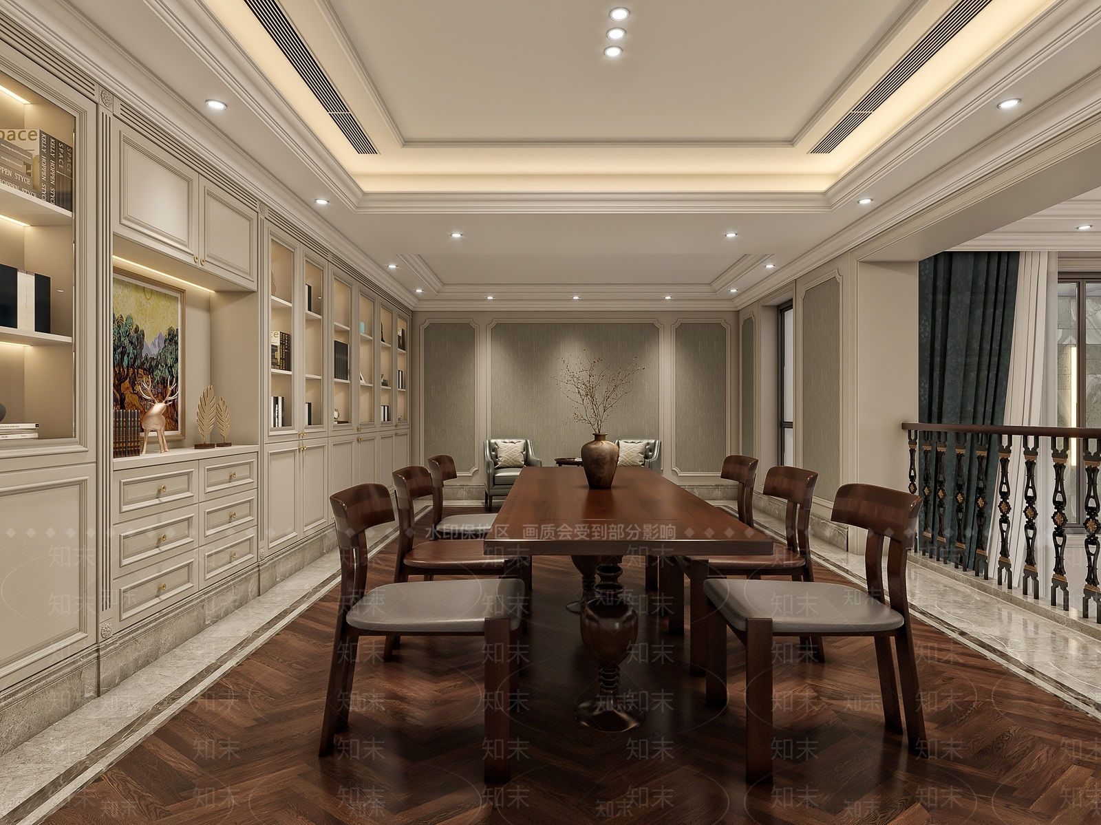 欧式书房3D模型下载【ID:1186953065】