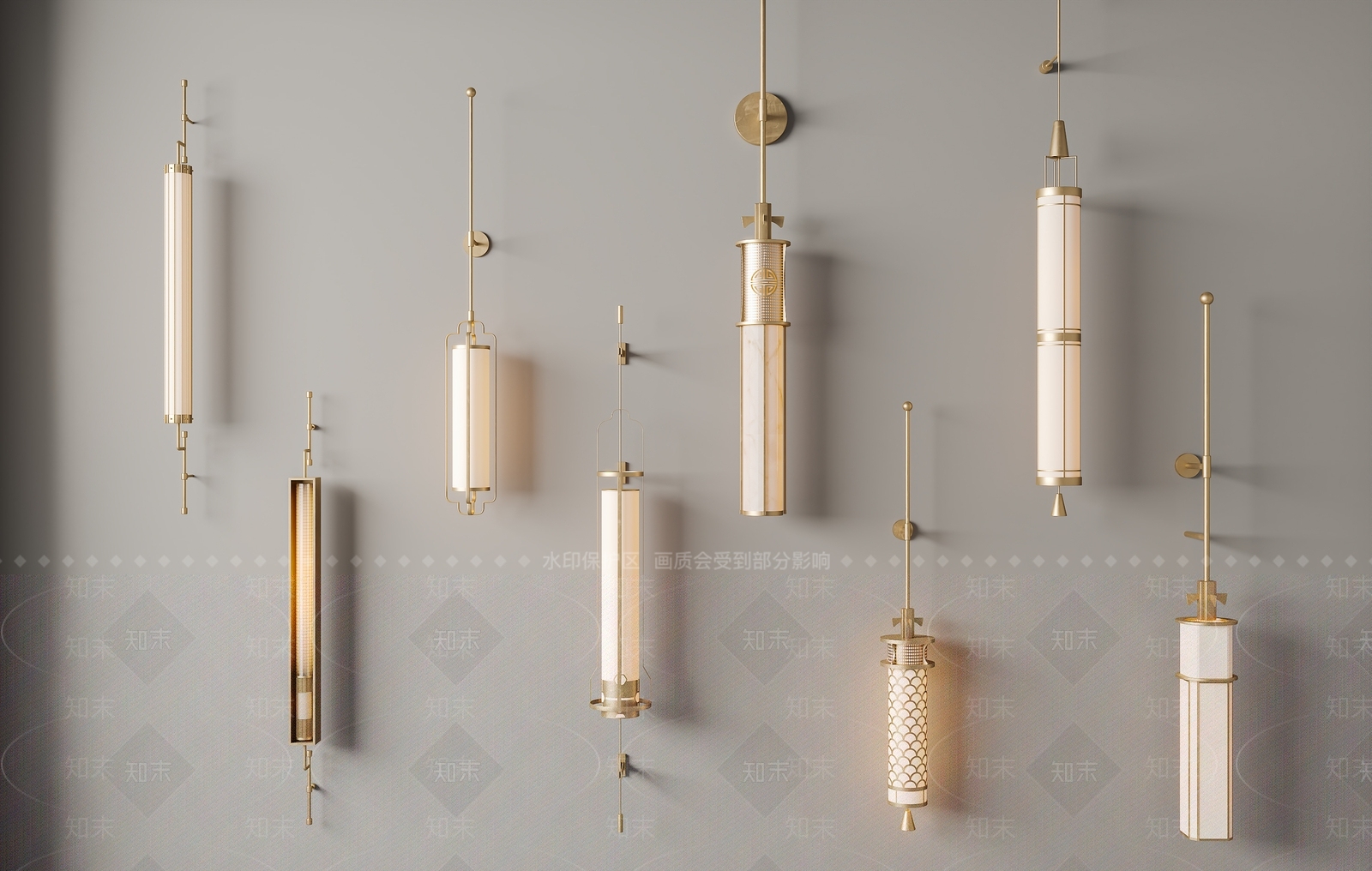 新中式中式壁灯3D模型下载【ID:1186955223】