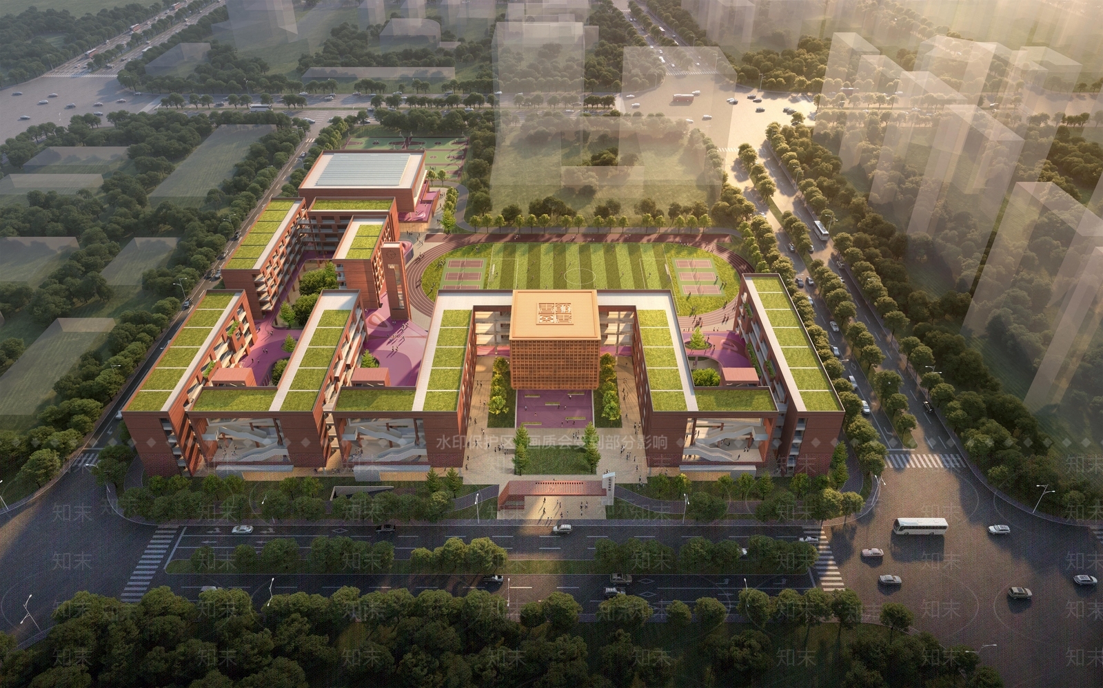 现代简约学校建筑SU模型下载【ID:1186955745】