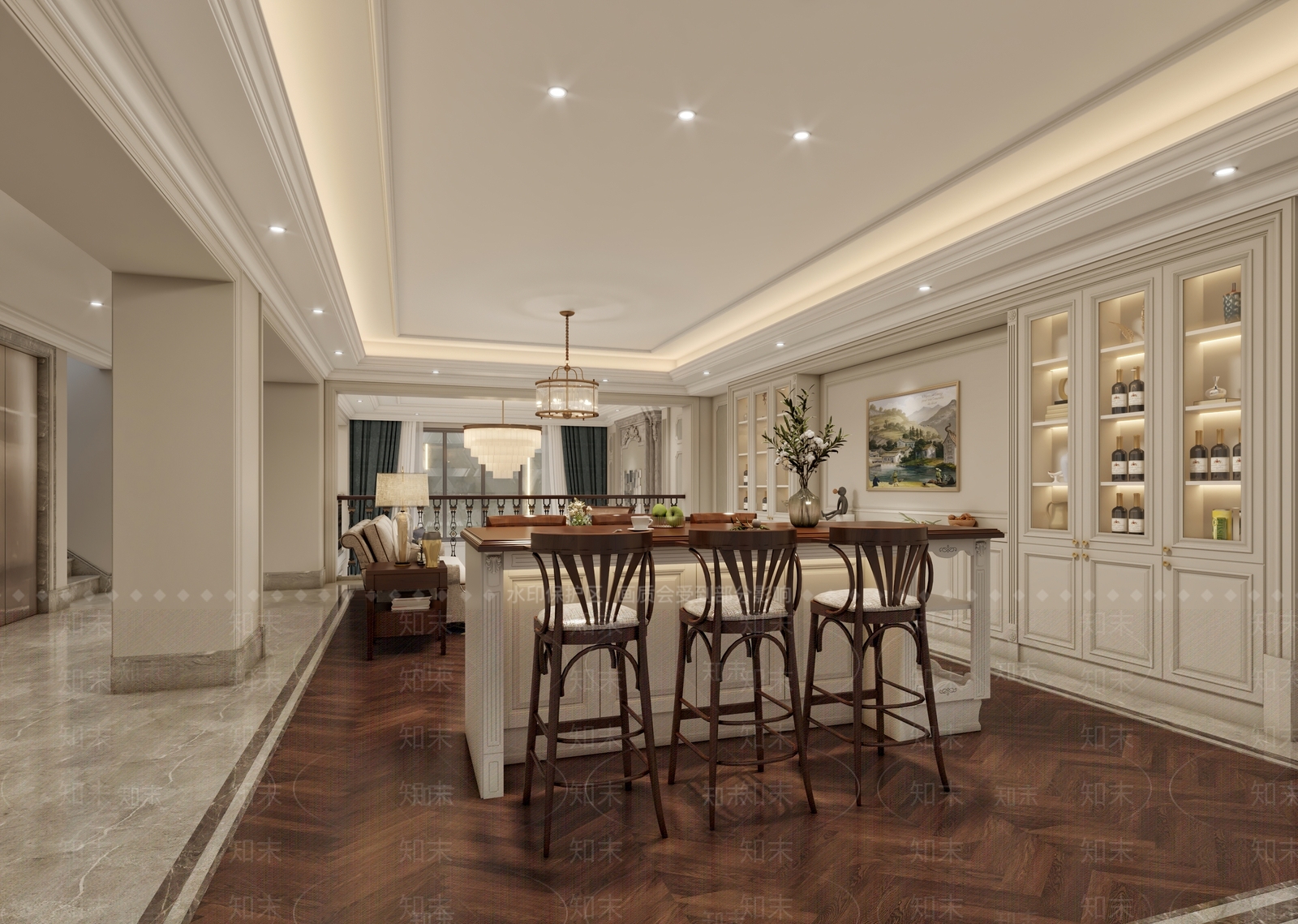 欧式书房3D模型下载【ID:1186956115】
