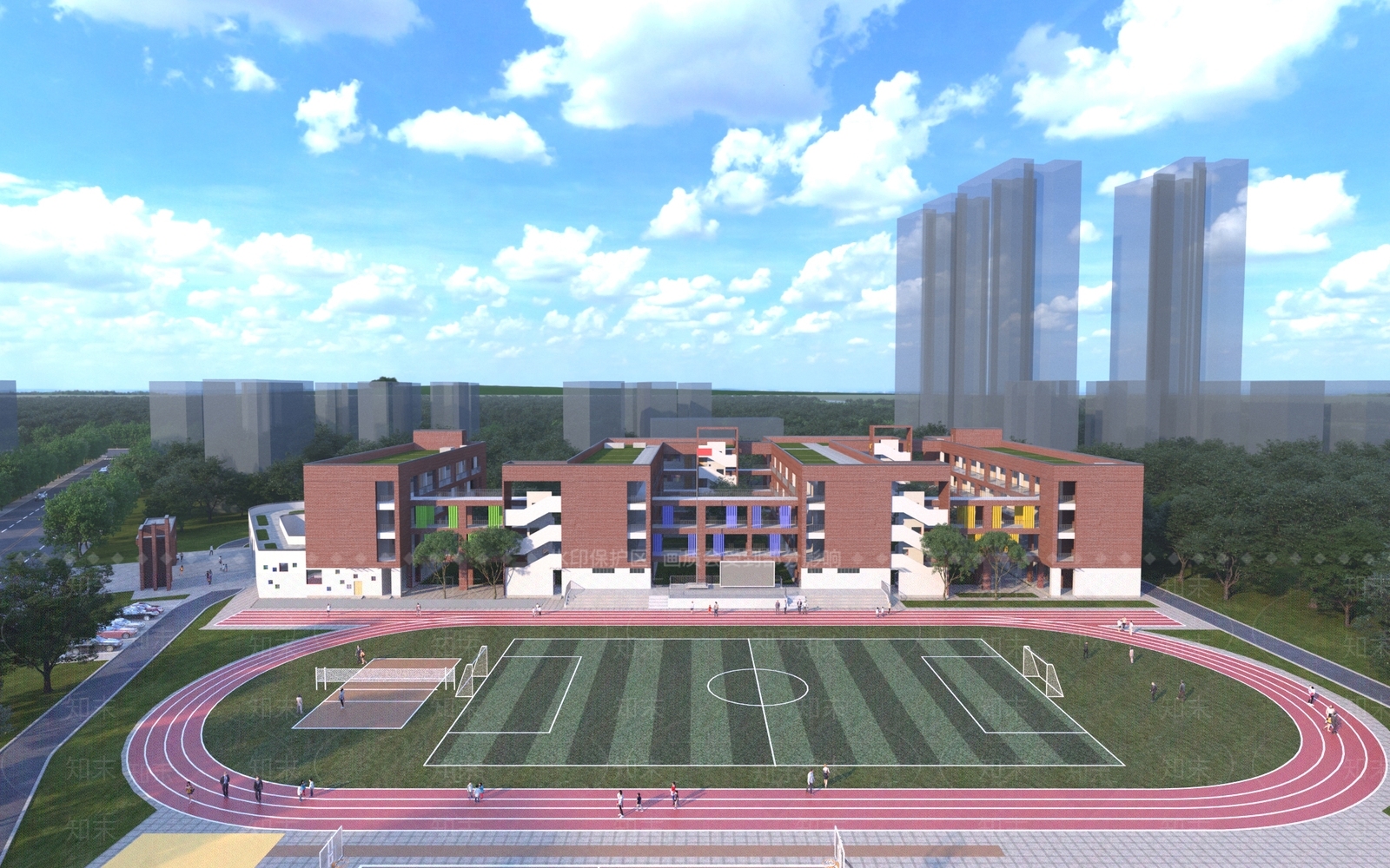 现代简约学校建筑SU模型下载【ID:1186959297】