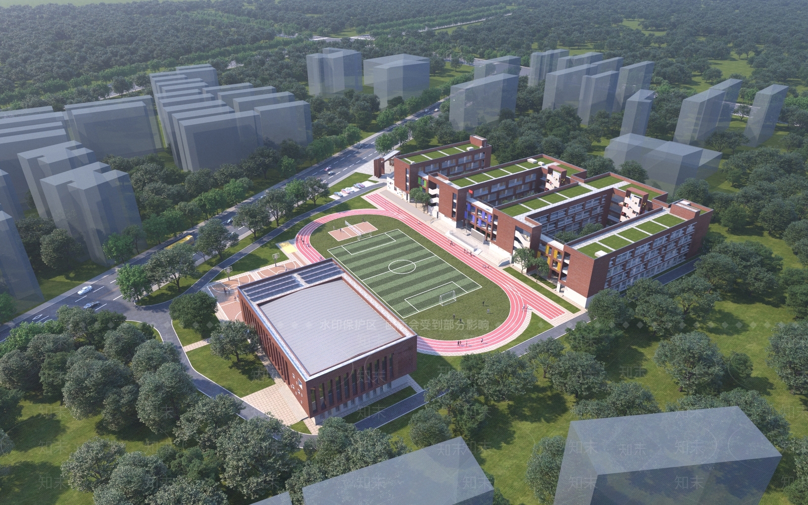 现代简约学校建筑SU模型下载【ID:1186959297】