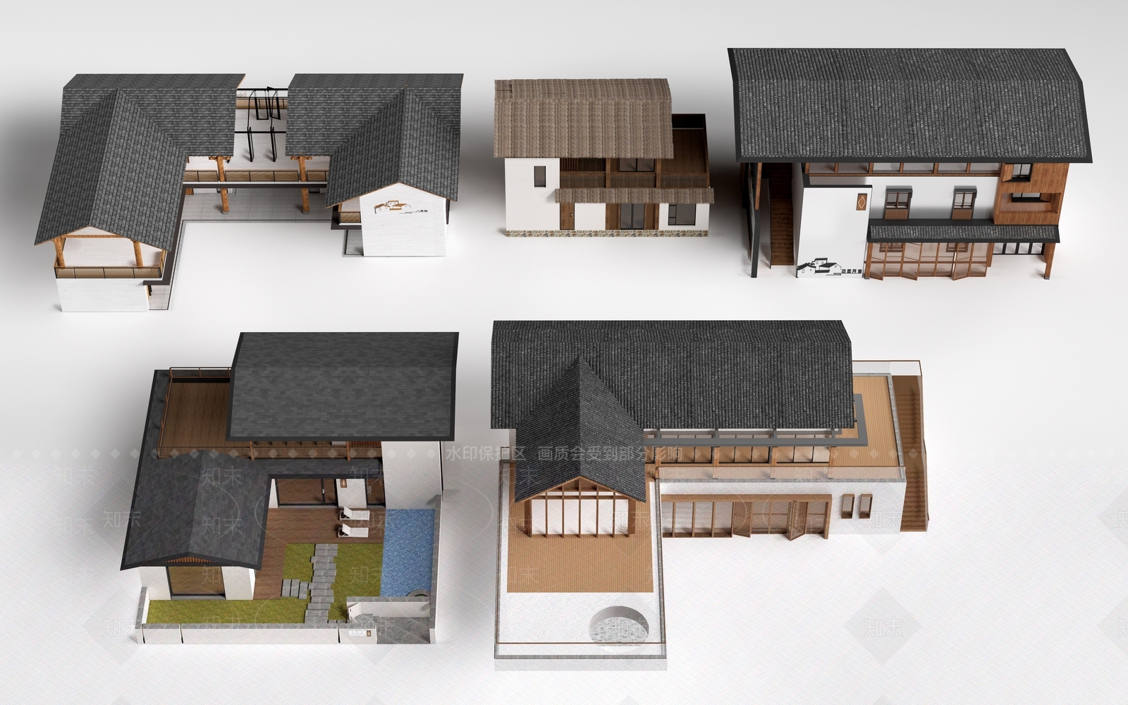 现代民宿建筑SU模型下载【ID:1186960157】