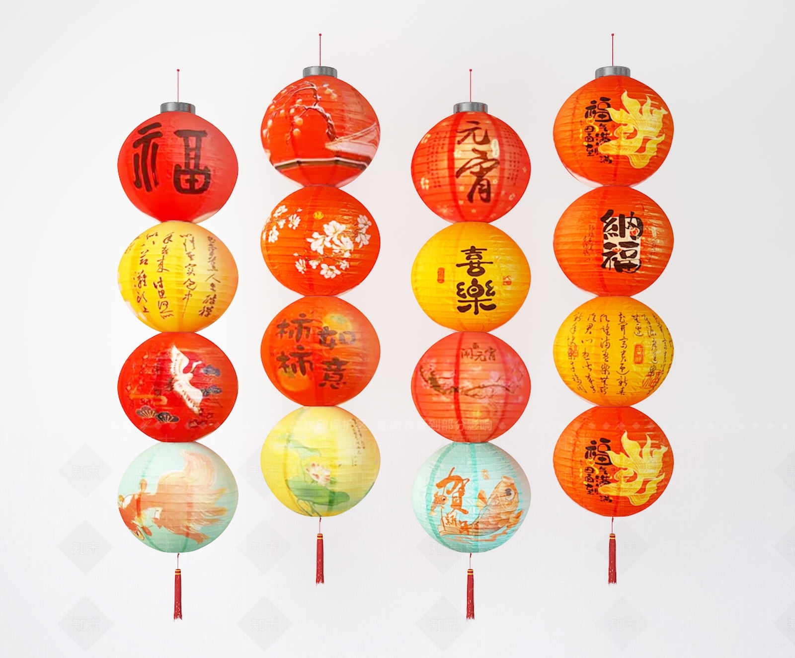 现代灯笼SU模型下载【ID:1186961236】