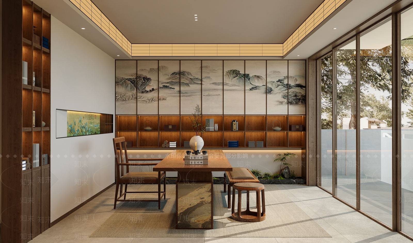 新中式茶室3D模型下载【ID:1186962305】