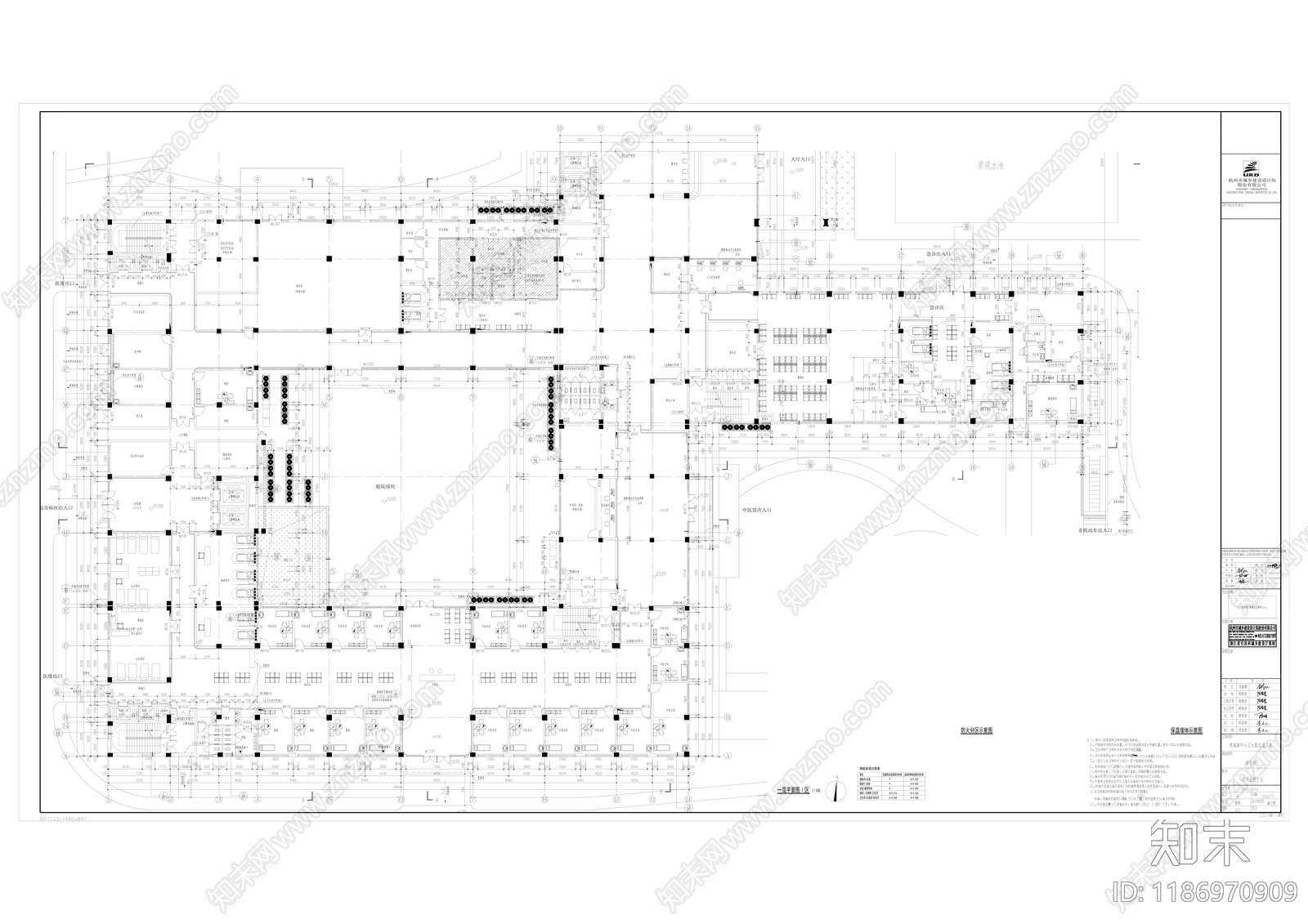 现代医院建筑cad施工图下载【ID:1186970909】