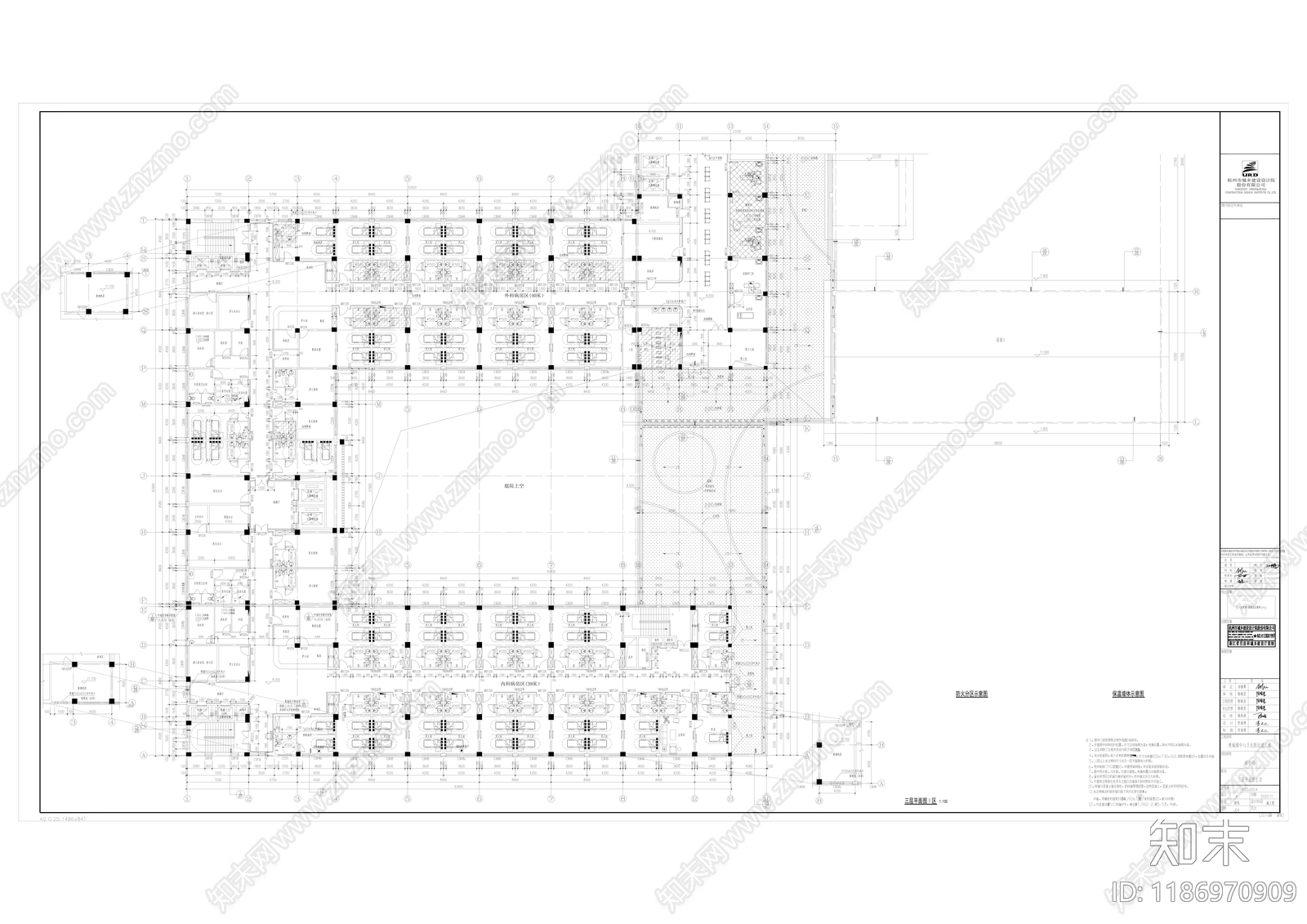 现代医院建筑cad施工图下载【ID:1186970909】