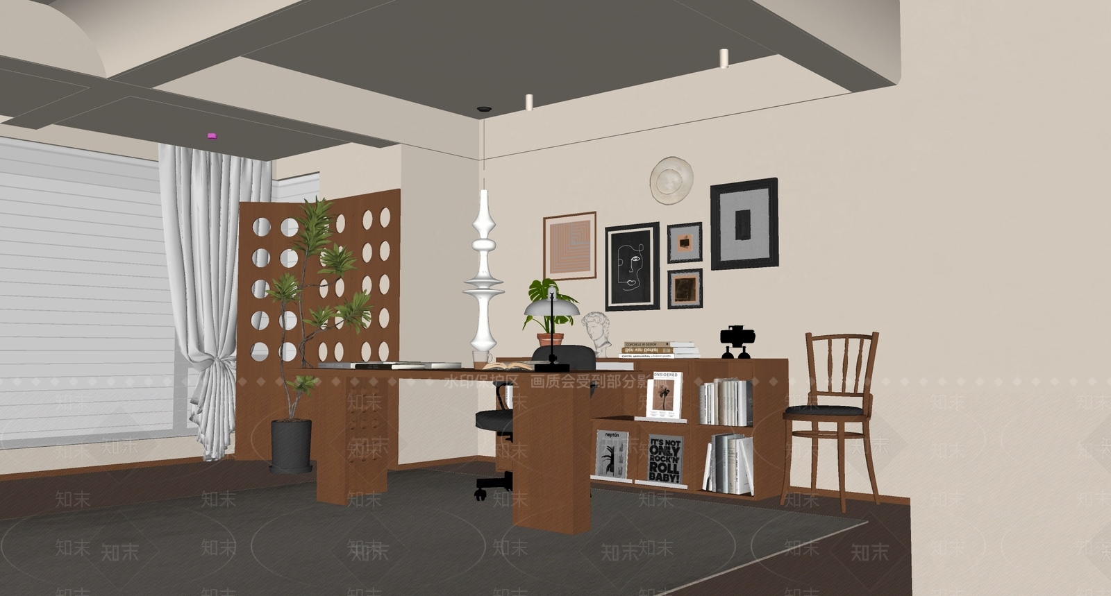 人像线条设计挂画挂画SU模型下载【ID:1227547360】