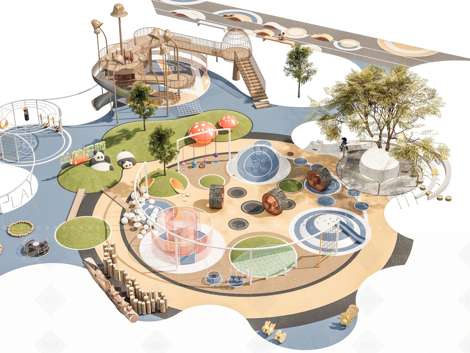 现代新中式口袋公园SU模型下载【ID:1186983814】