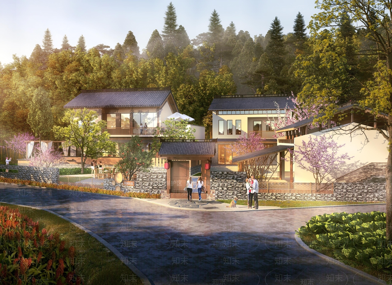 新中式现代乡村民房SU模型下载【ID:1186983208】