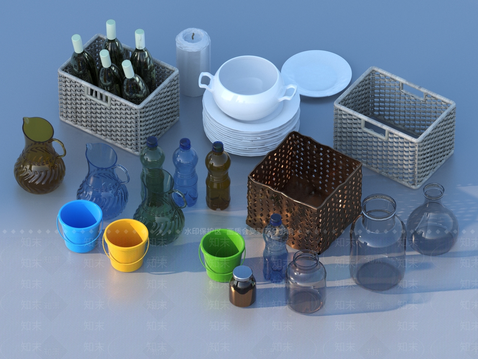 厨房用品3D模型下载【ID:1186984402】
